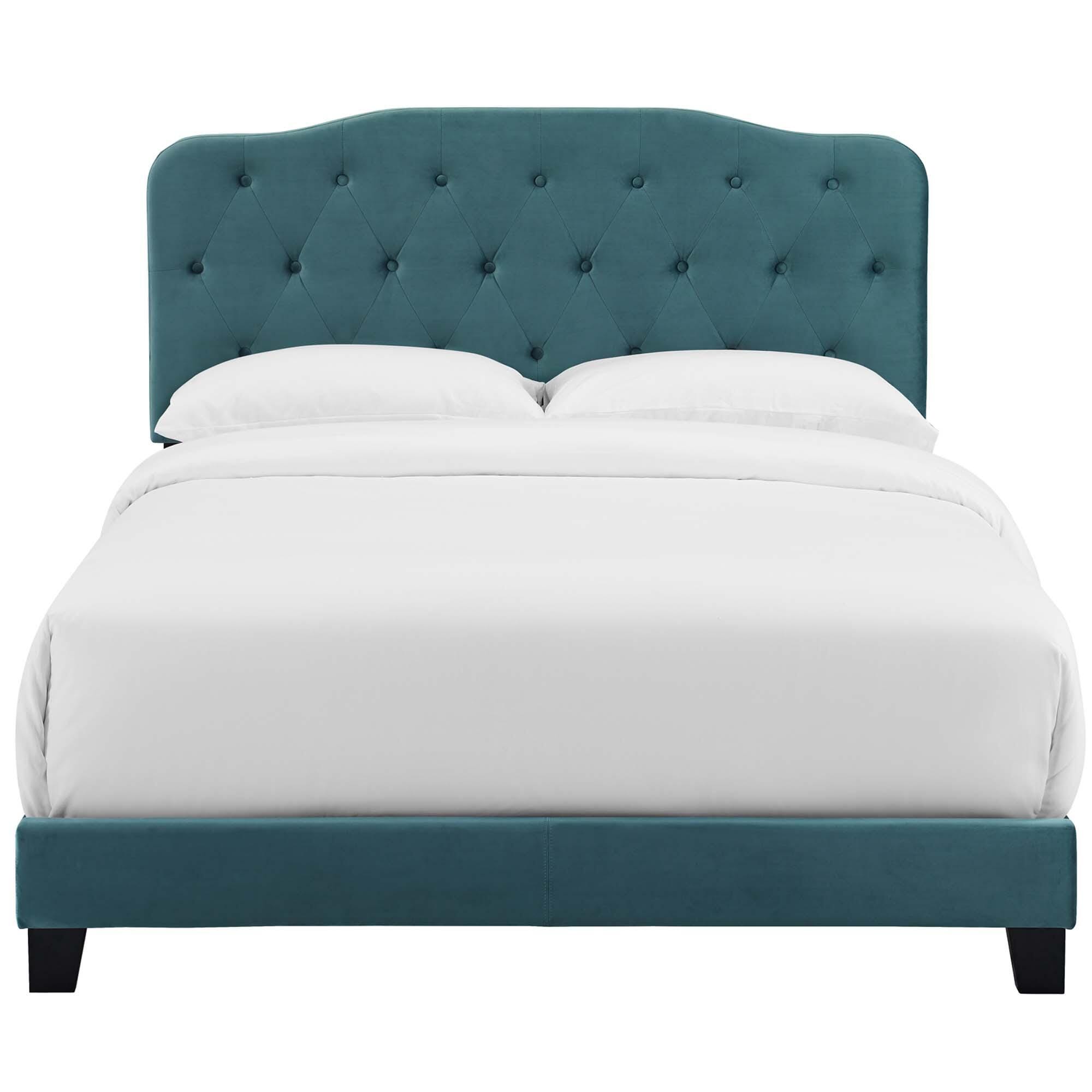 Modway Amelia Full Upholstered Bed, Sea Blue, large