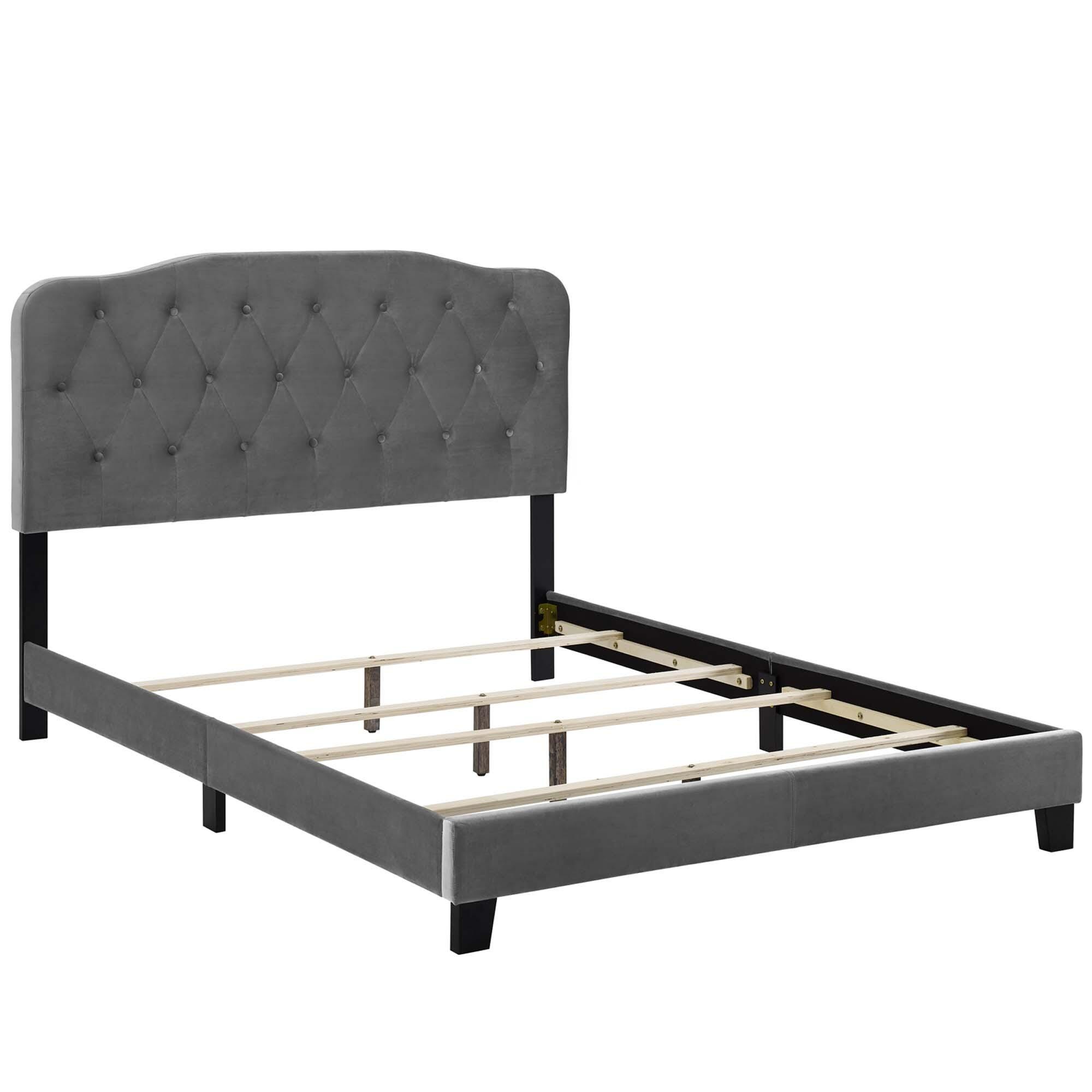 Modway Amelia King Upholstered Bed, Gray, large