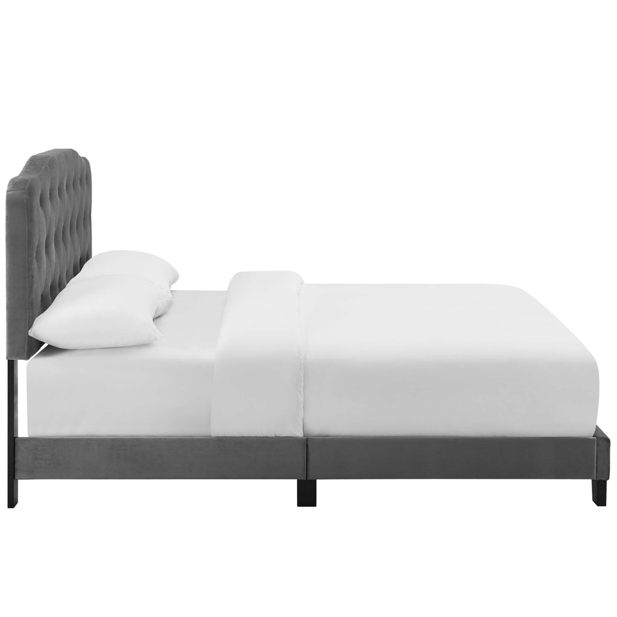 Modway Amelia King Upholstered Bed, Gray, large