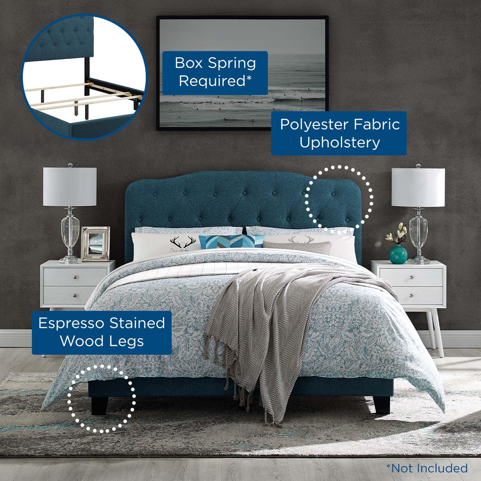 Modway Amelia Full Upholstered Bed, Azure, large