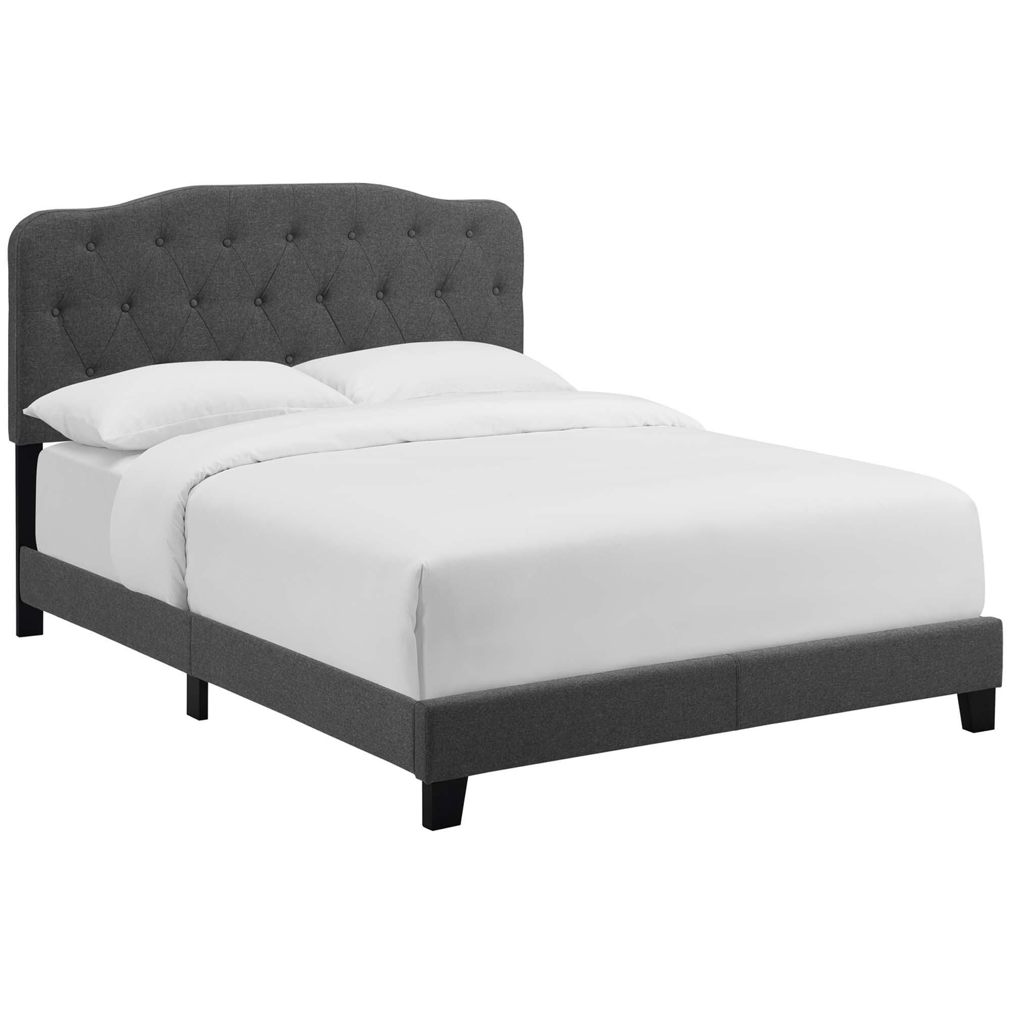Modway Amelia Full Upholstered Bed, Dark Gray, large