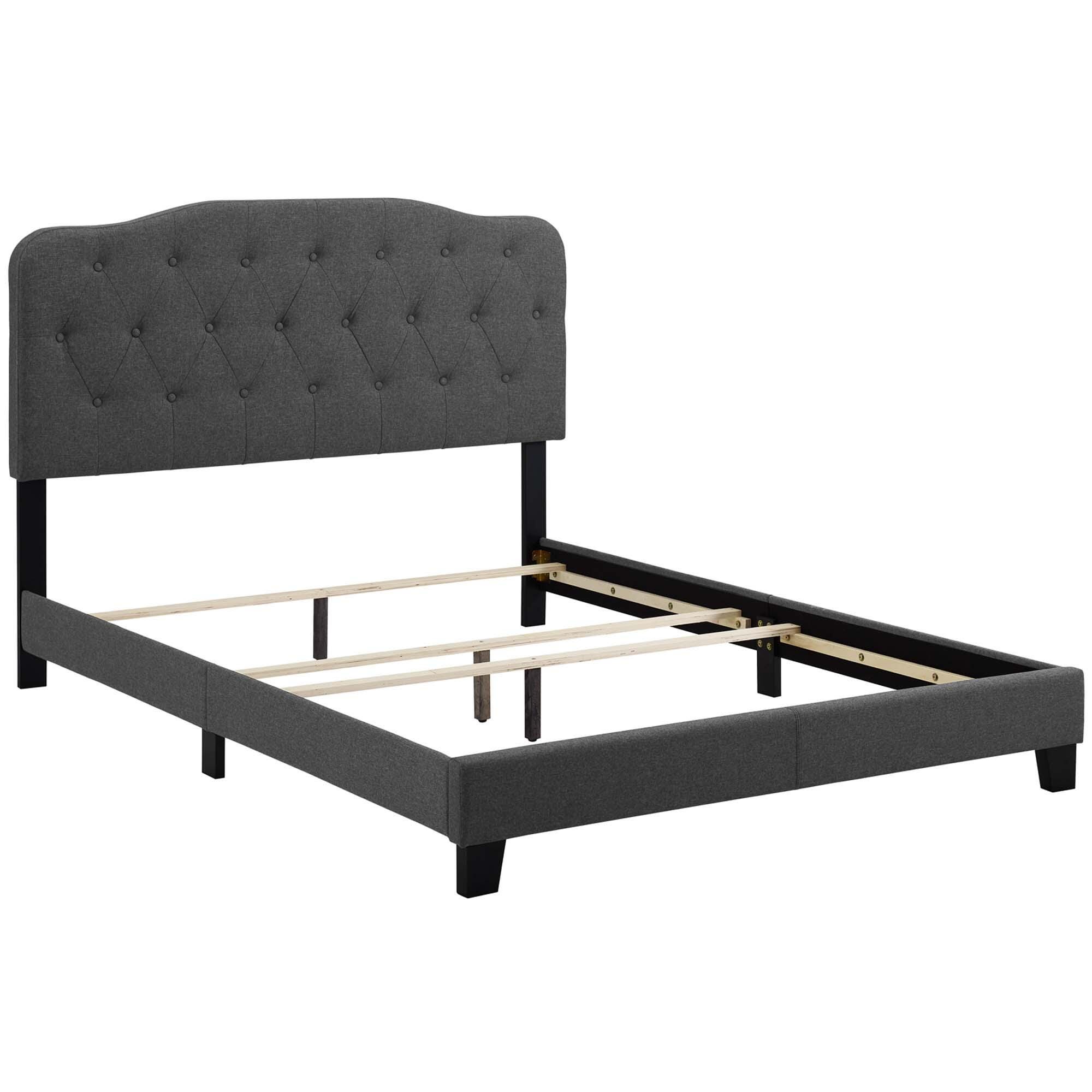 Modway Amelia Full Upholstered Bed, Dark Gray, large