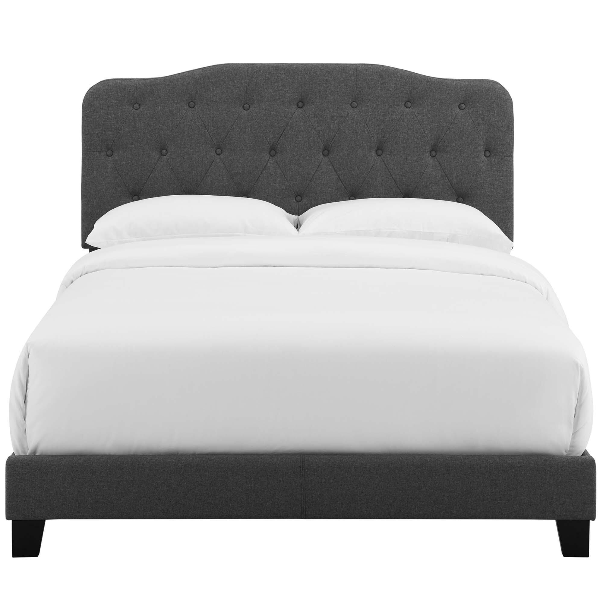 Modway Amelia Full Upholstered Bed, Dark Gray, large