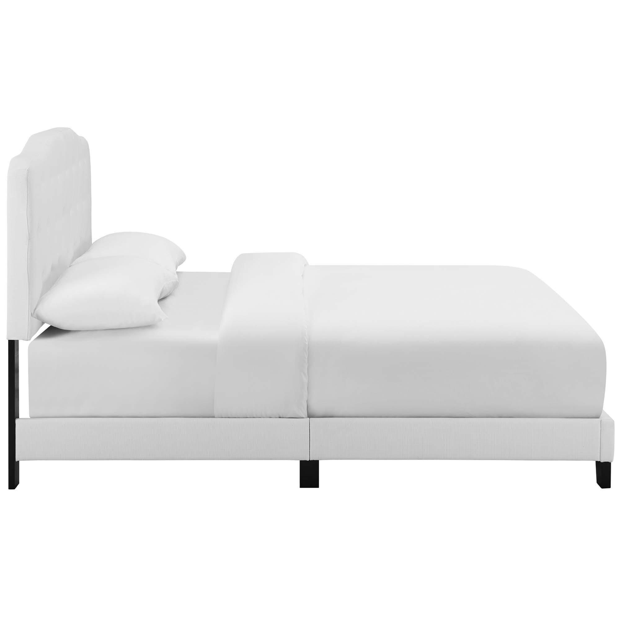 Modway Amelia Twin Upholstered Bed, White, large