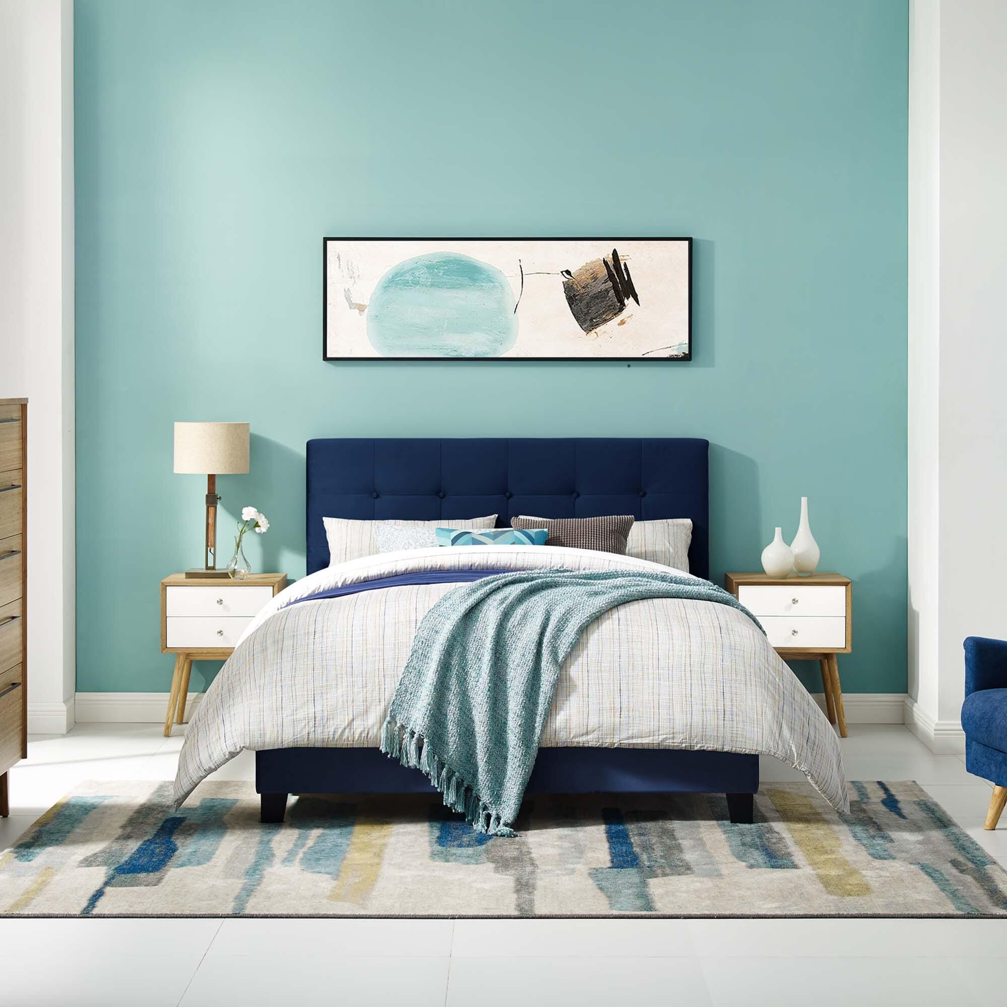 Modway Amira Full Bed, Midnight Blue, large