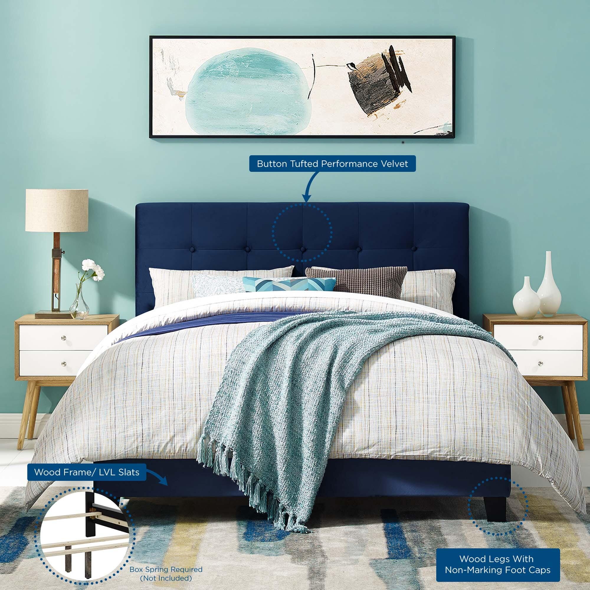 Modway Amira Full Bed, Midnight Blue, large
