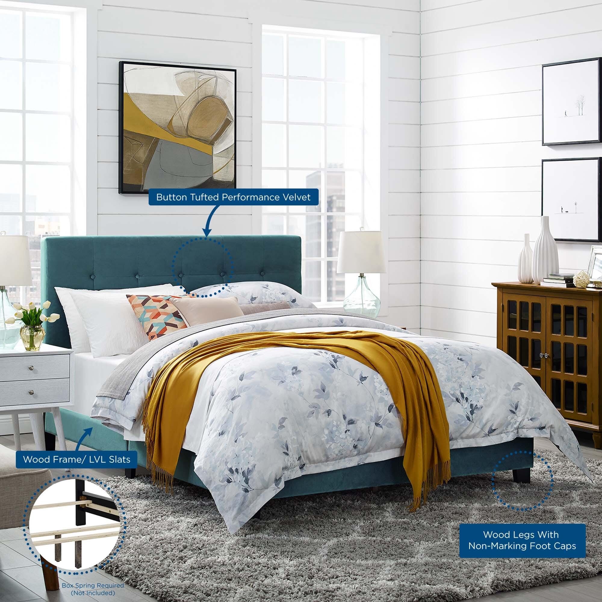 Modway Amira Bed, Sea Blue, large