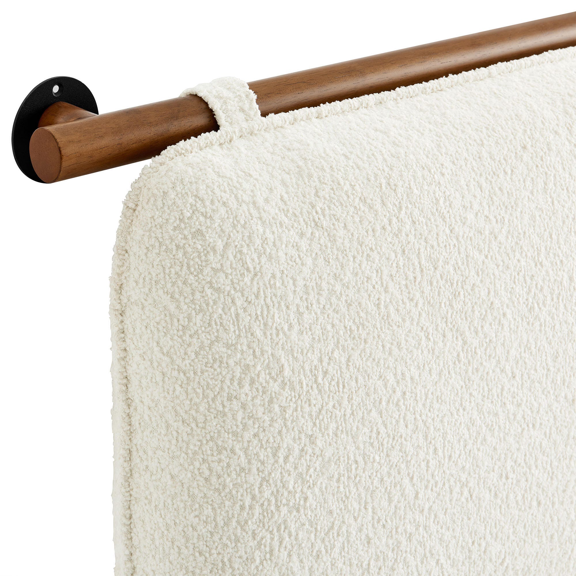 Modway Anela King Upholstered Headboard, Cream/Walnut, large