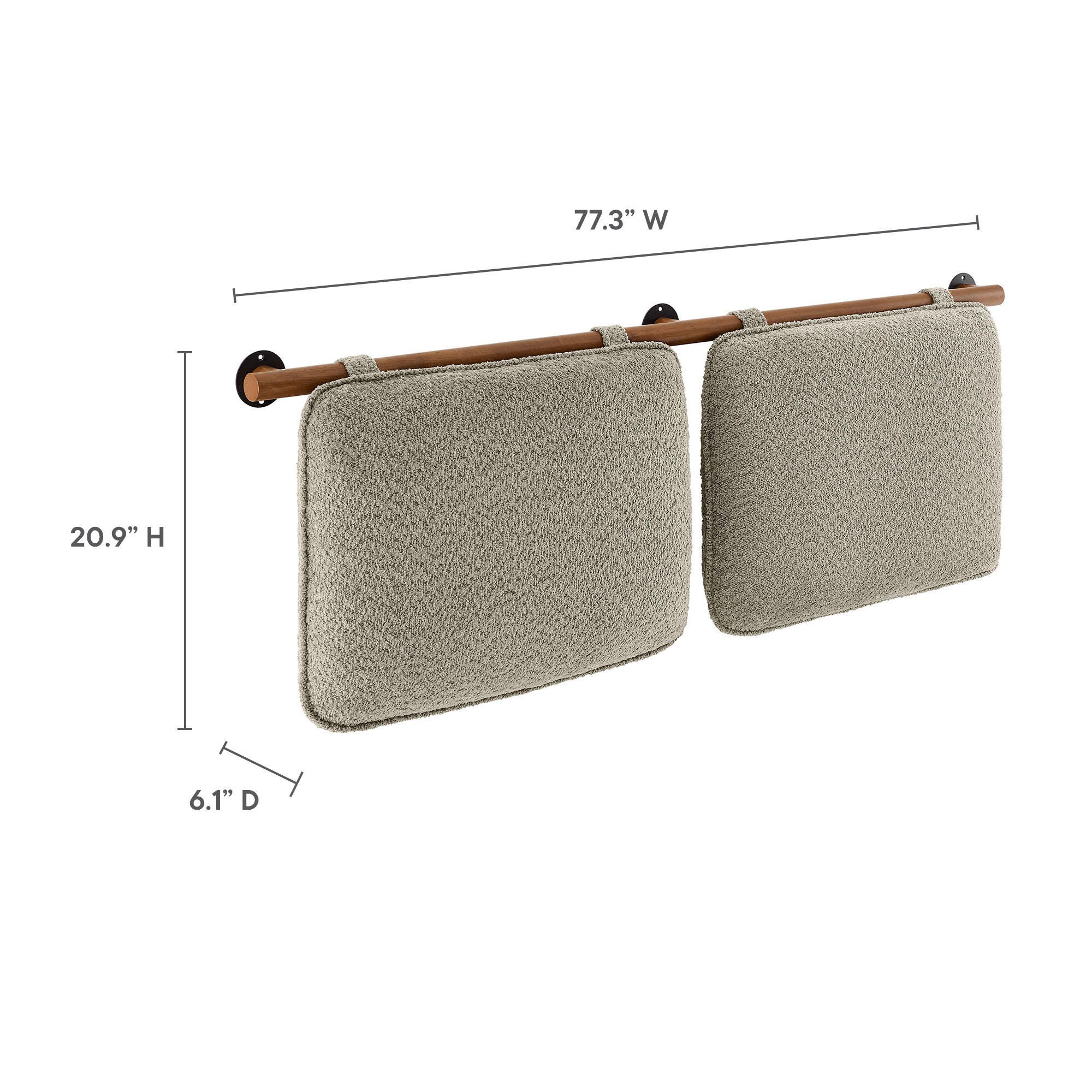 Modway Anela King Upholstered Headboard, Oatmeal/Walnut, large