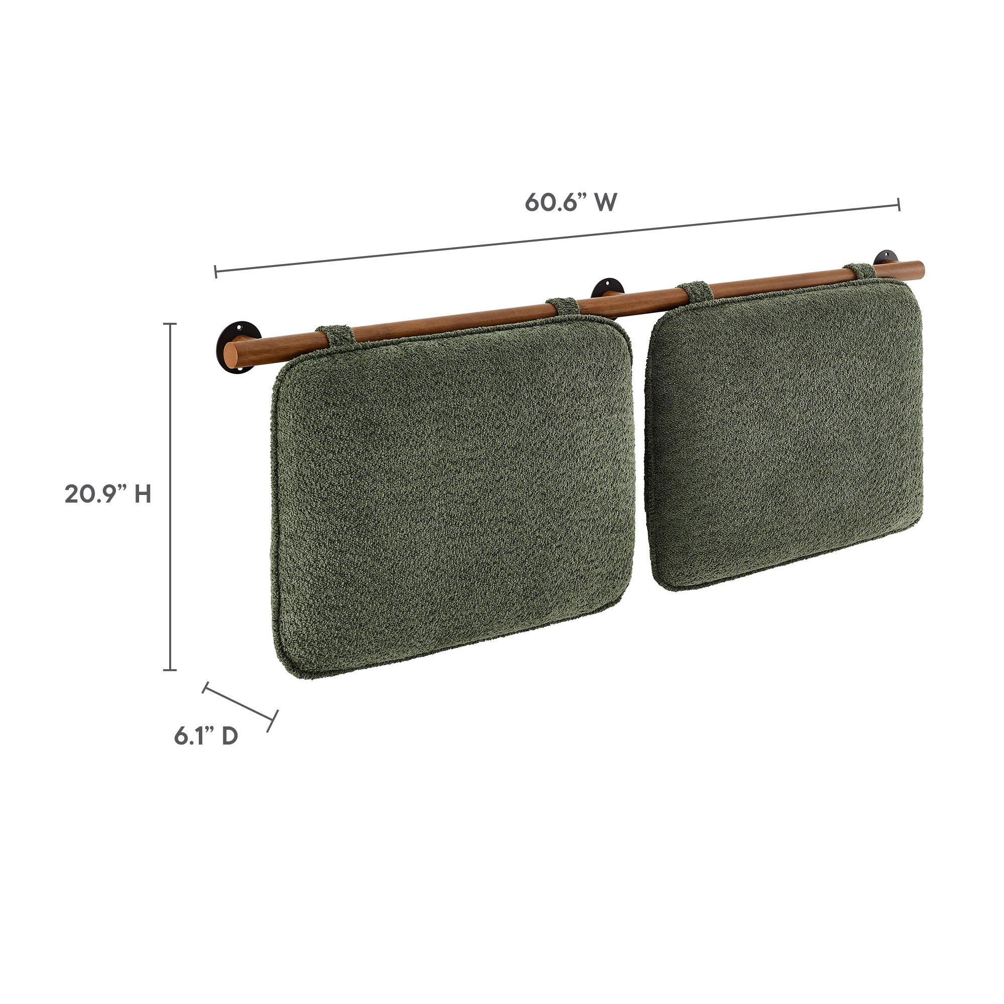Modway Anela Queen Upholstered Headboard, Sage/Walnut, large
