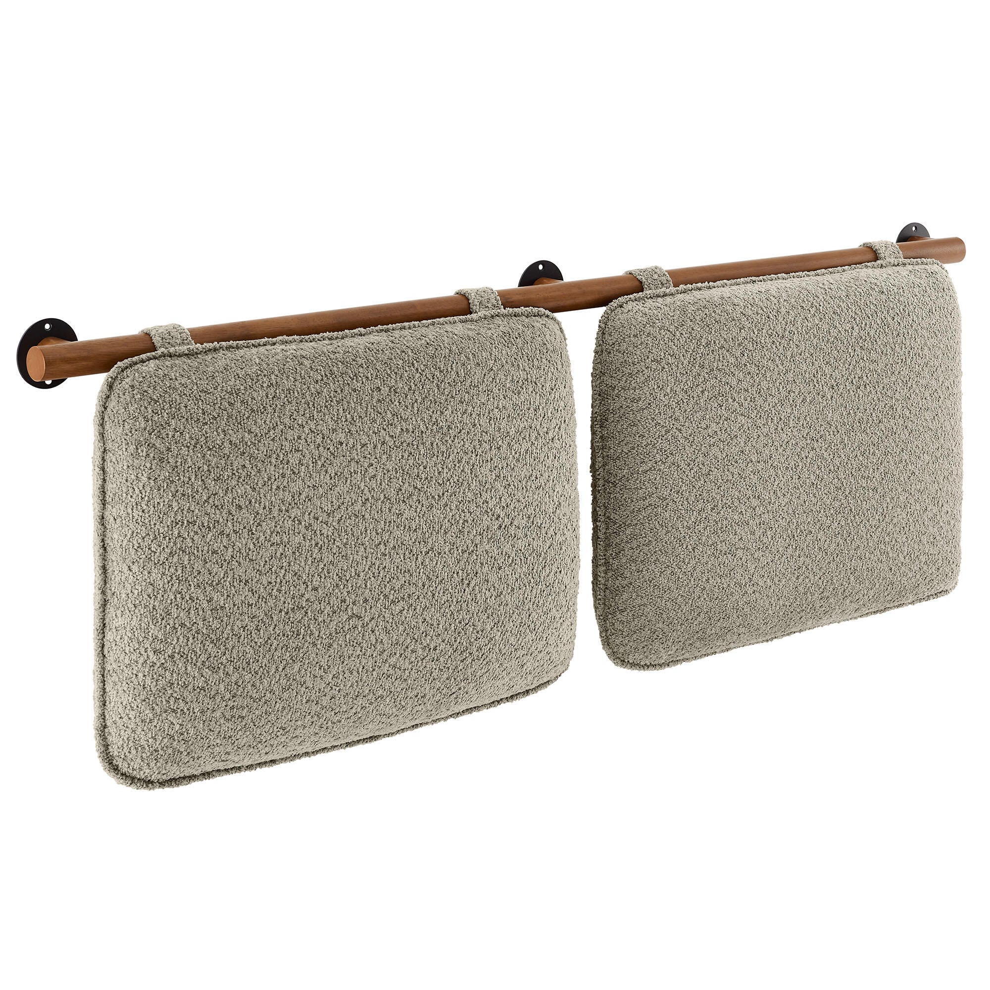 Modway Anela Queen Upholstered Headboard, Oatmeal/Walnut, large