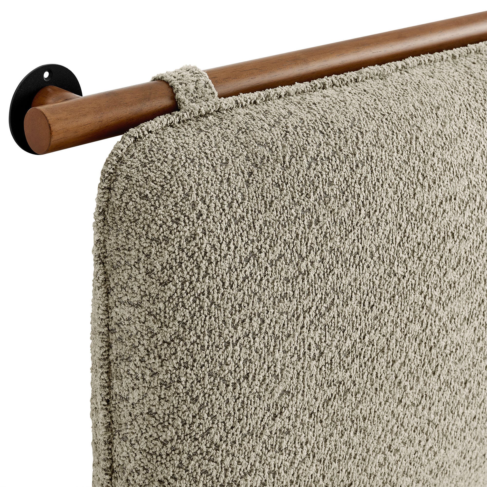 Modway Anela Queen Upholstered Headboard, Oatmeal/Walnut, large
