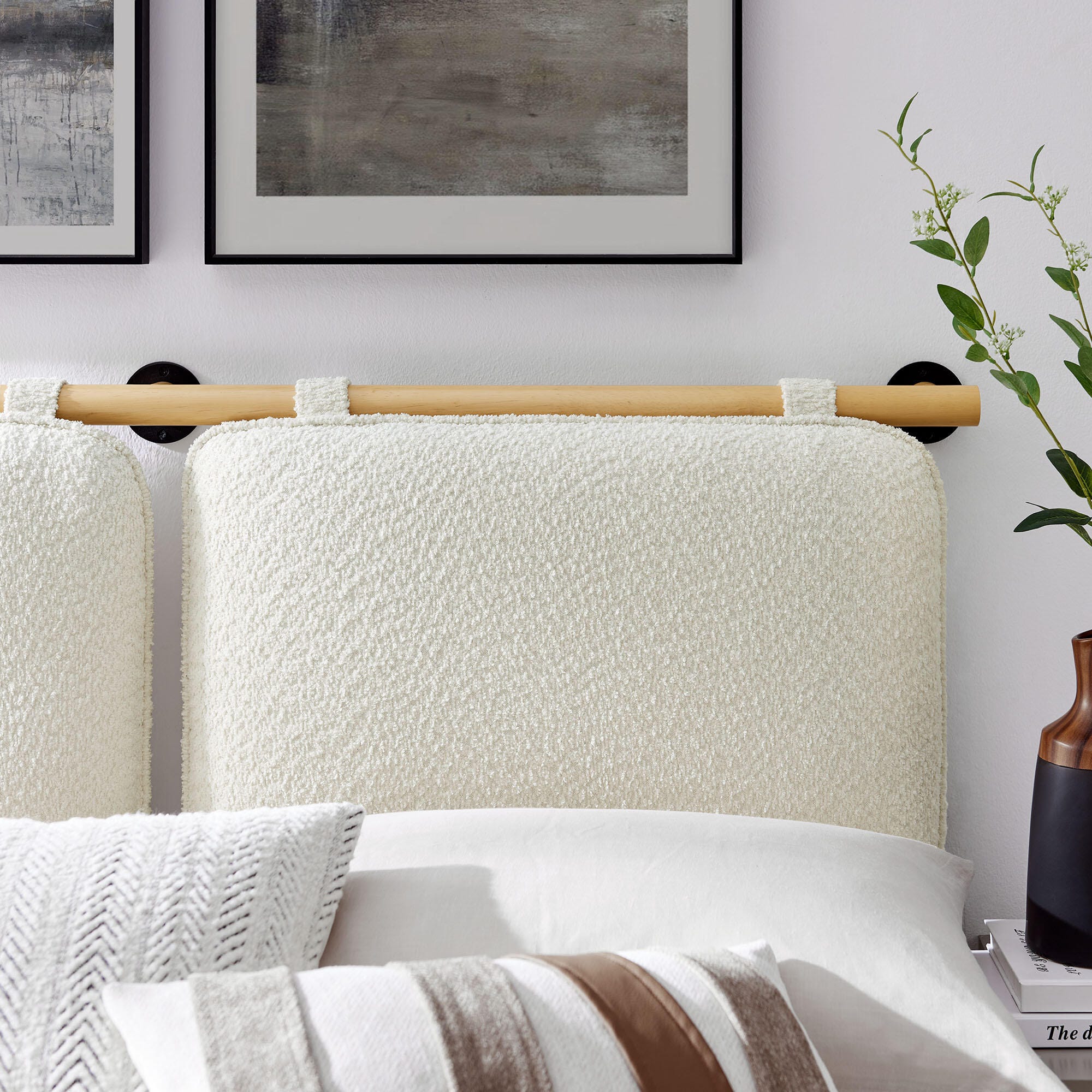 Modway Anela Queen Upholstered Headboard, Cream/Natural, large