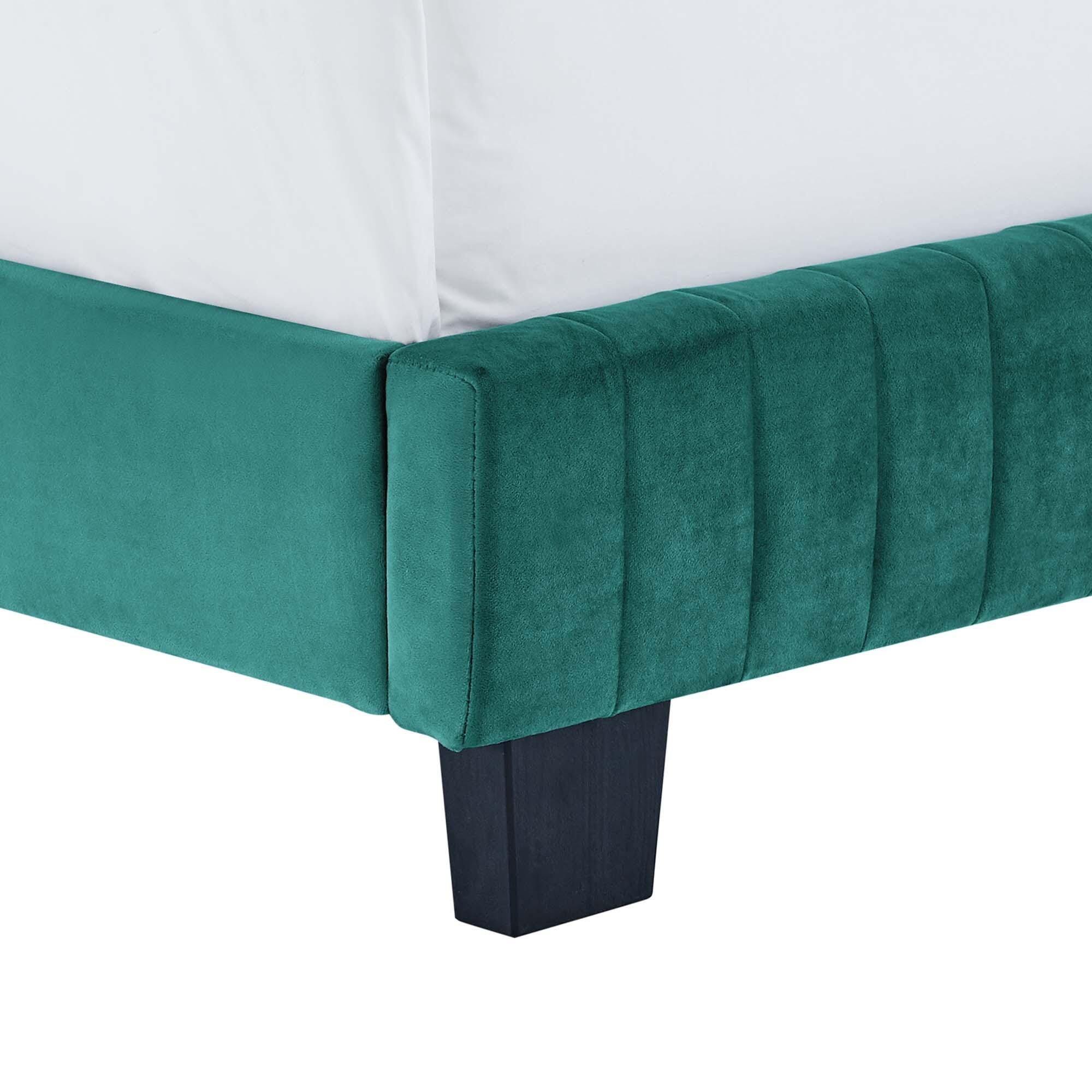 Modway Celine Full Channel Tufted Bed, Teal, large
