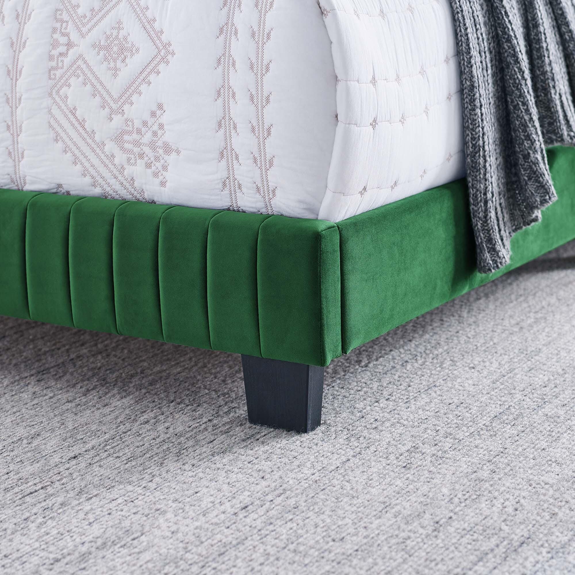Modway Celine Full Channel Tufted Bed, Emerald, large