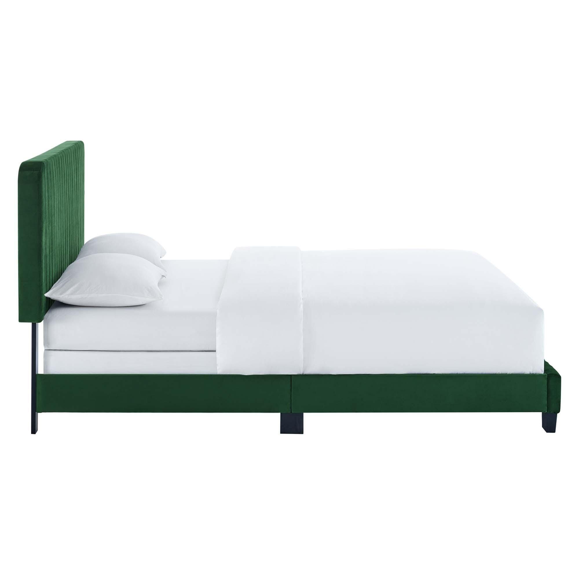 Modway Celine Full Channel Tufted Bed, Emerald, large