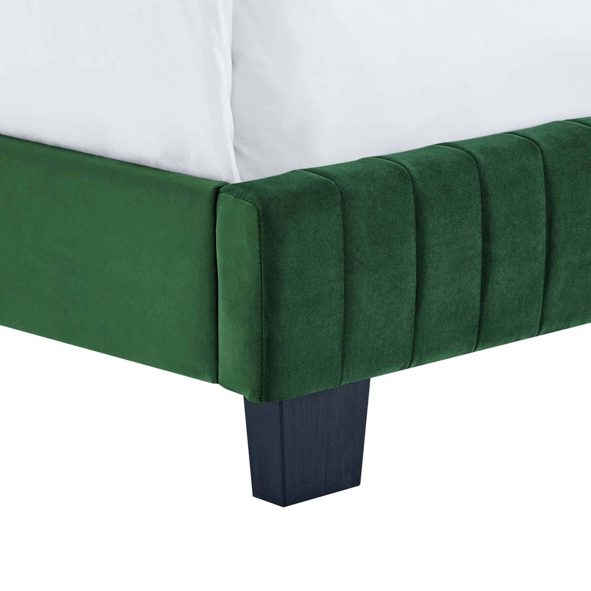 Modway Celine Full Channel Tufted Bed, Emerald, large