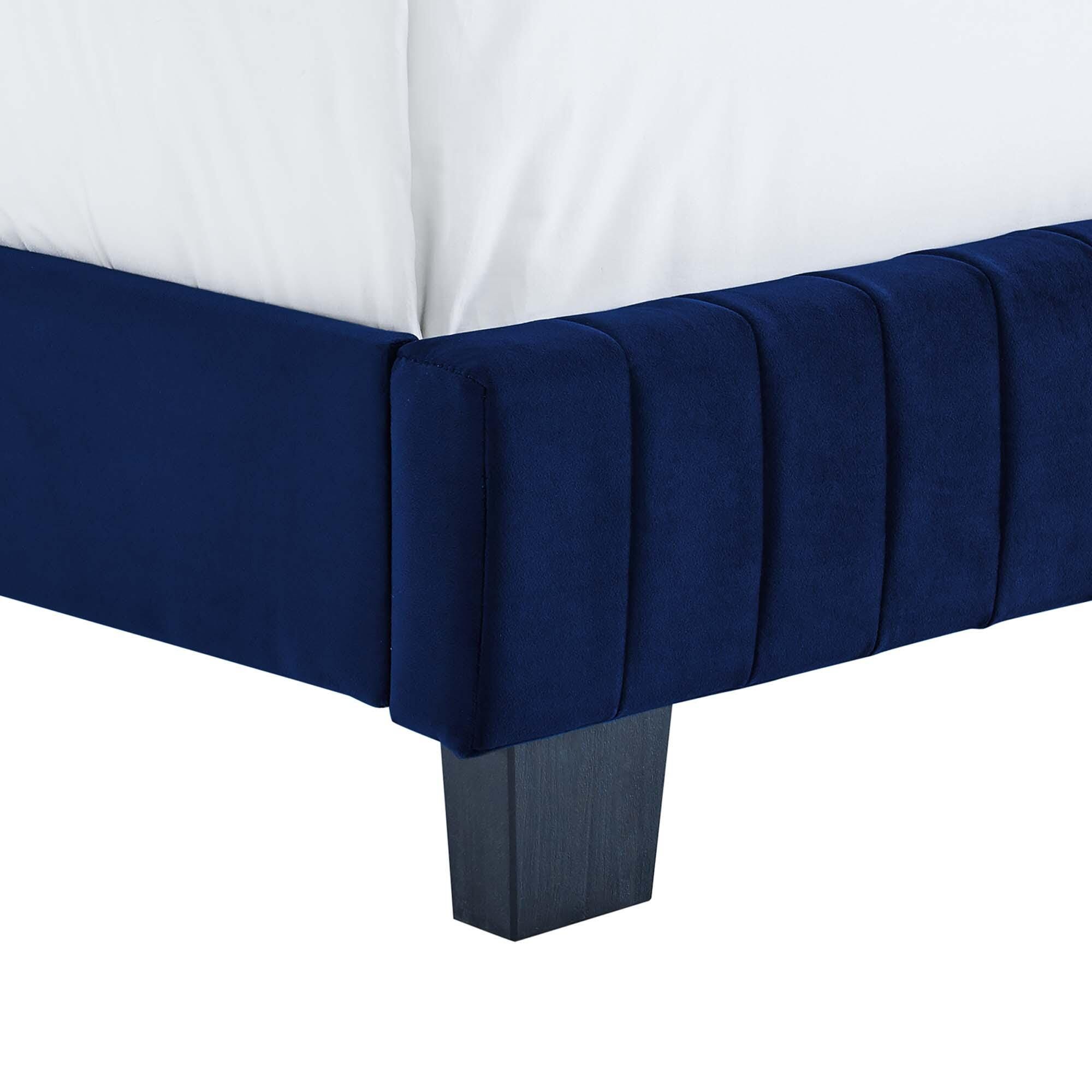 Modway Celine Full Channel Tufted Bed, Navy, large