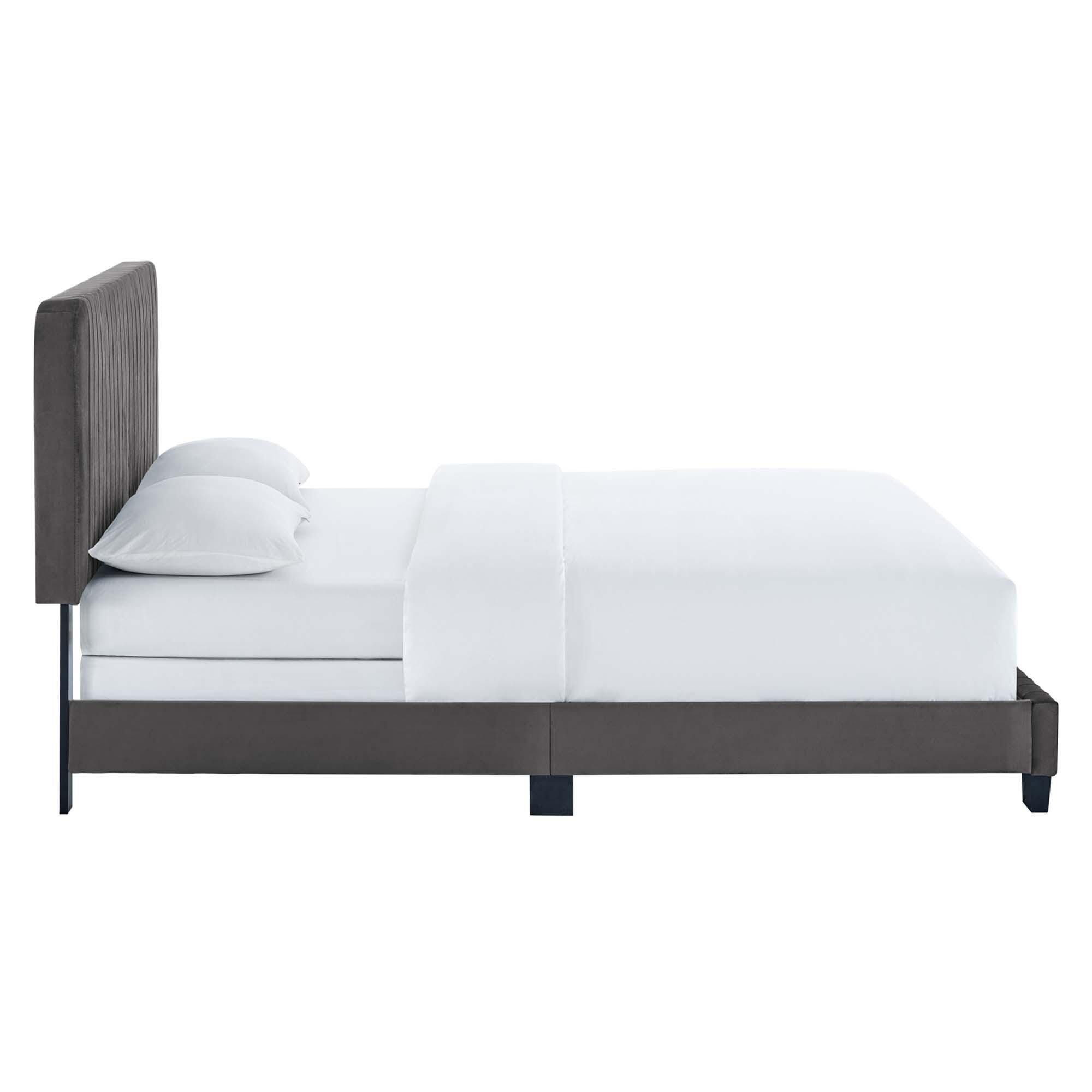 Modway Celine King Channel Tufted Bed, Gray, large