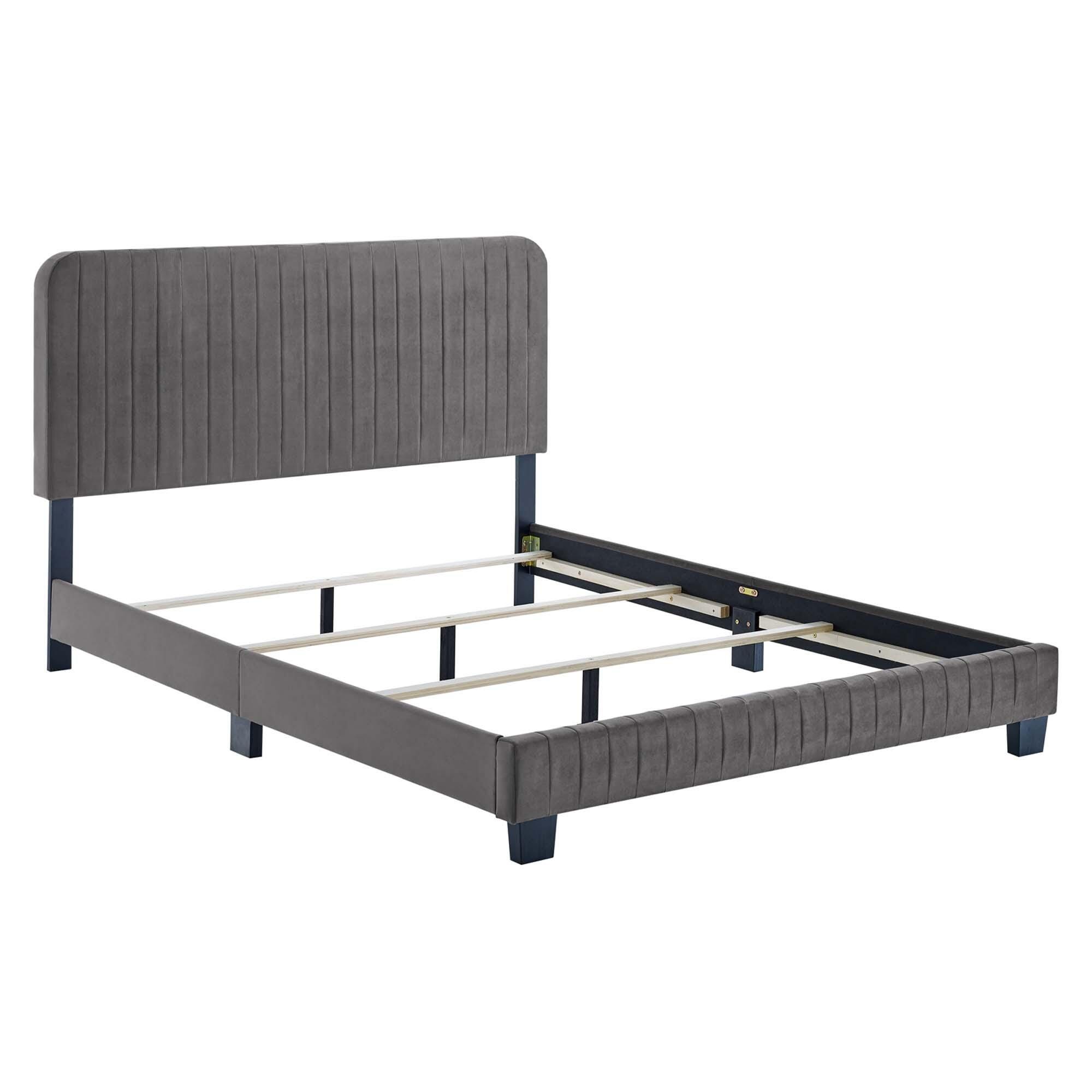 Modway Celine King Channel Tufted Bed, Gray, large