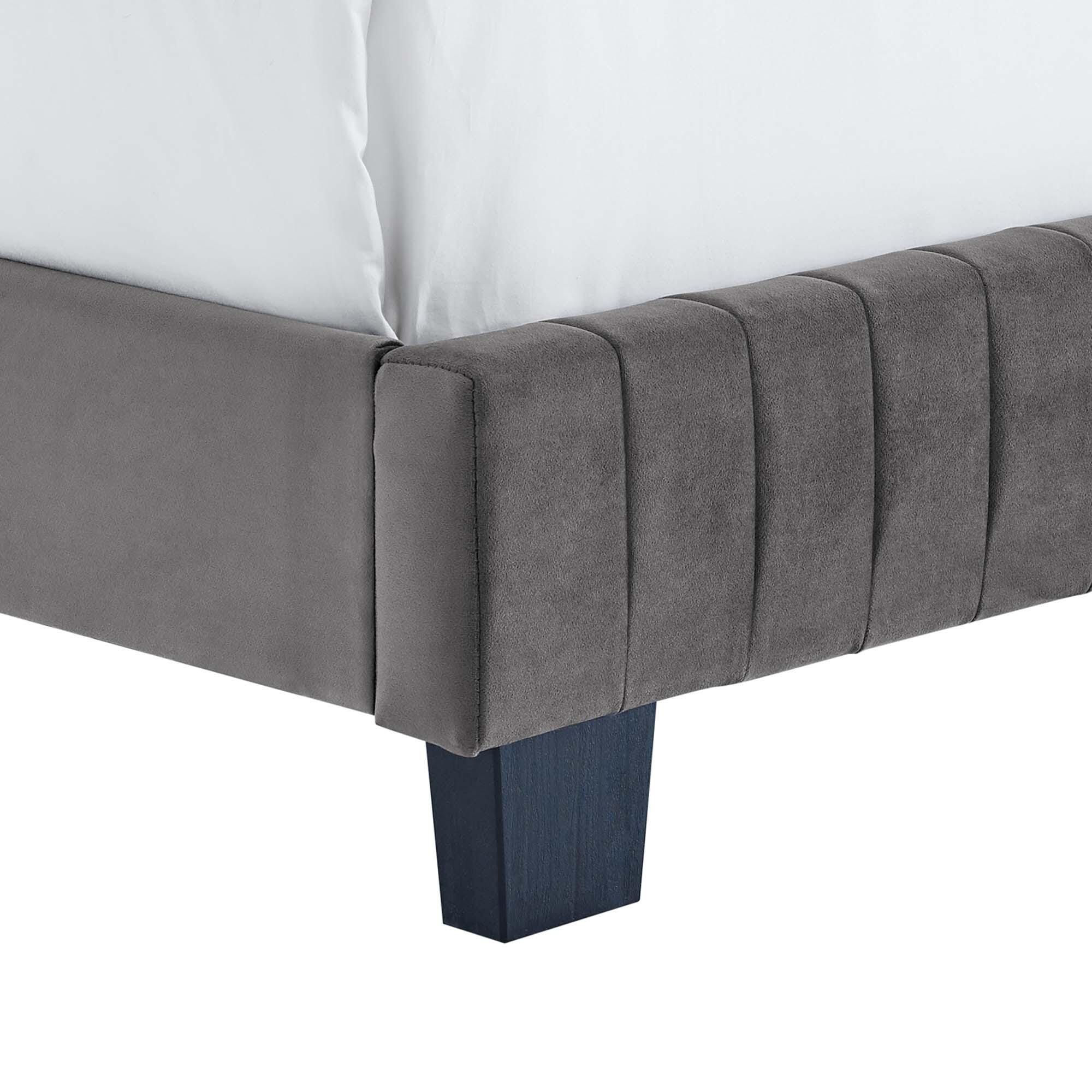 Modway Celine King Channel Tufted Bed, Gray, large