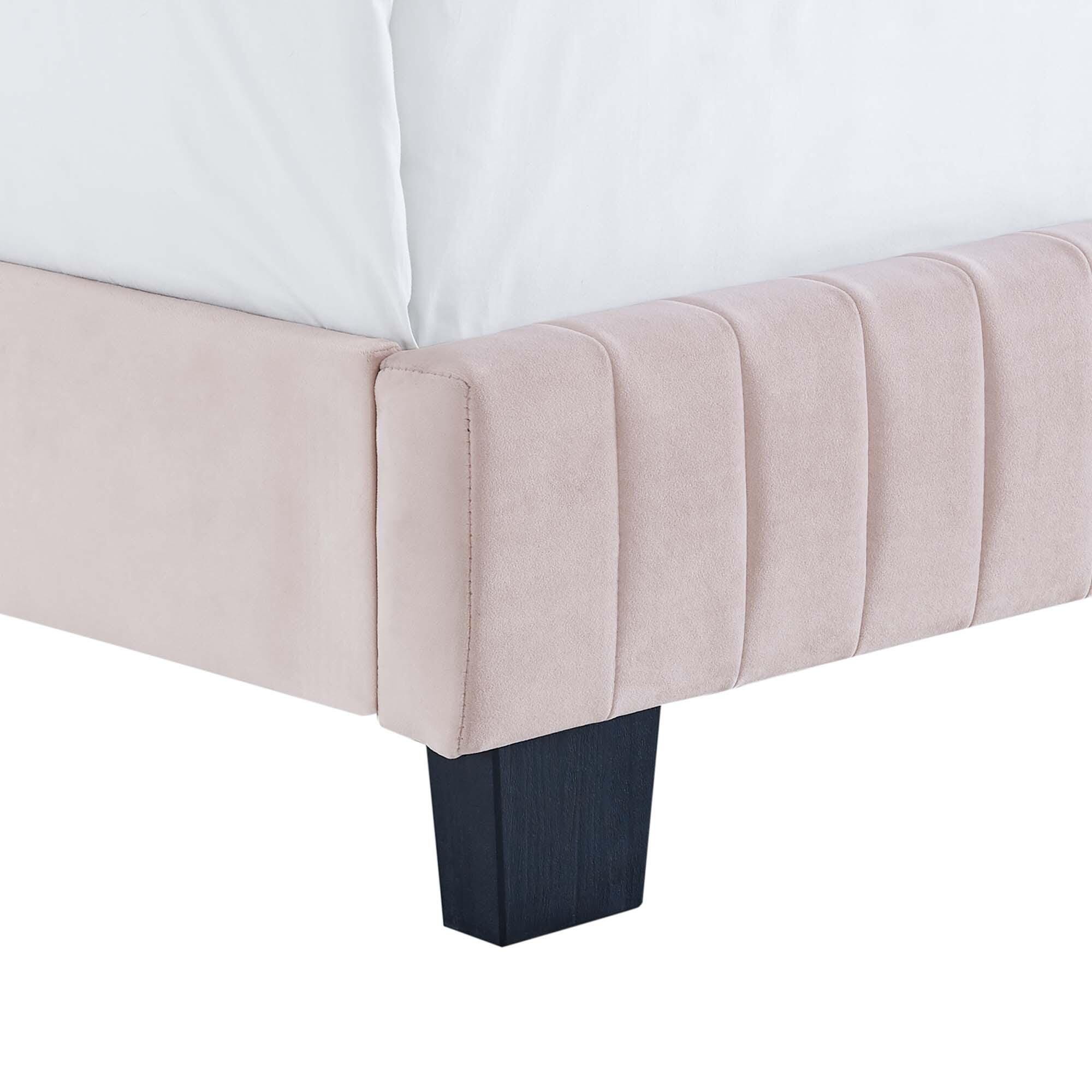 Modway Celine Twin Channel Tufted Bed, Pink, large