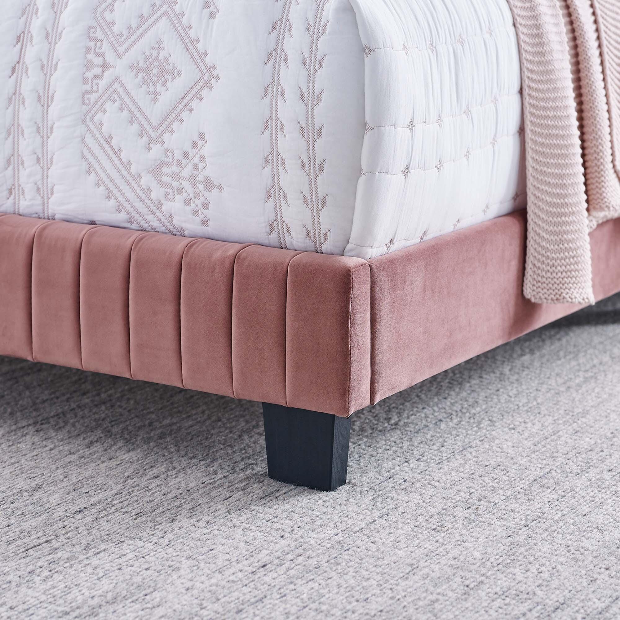 Modway Celine Twin Channel Tufted Bed, Dusty Rose, large