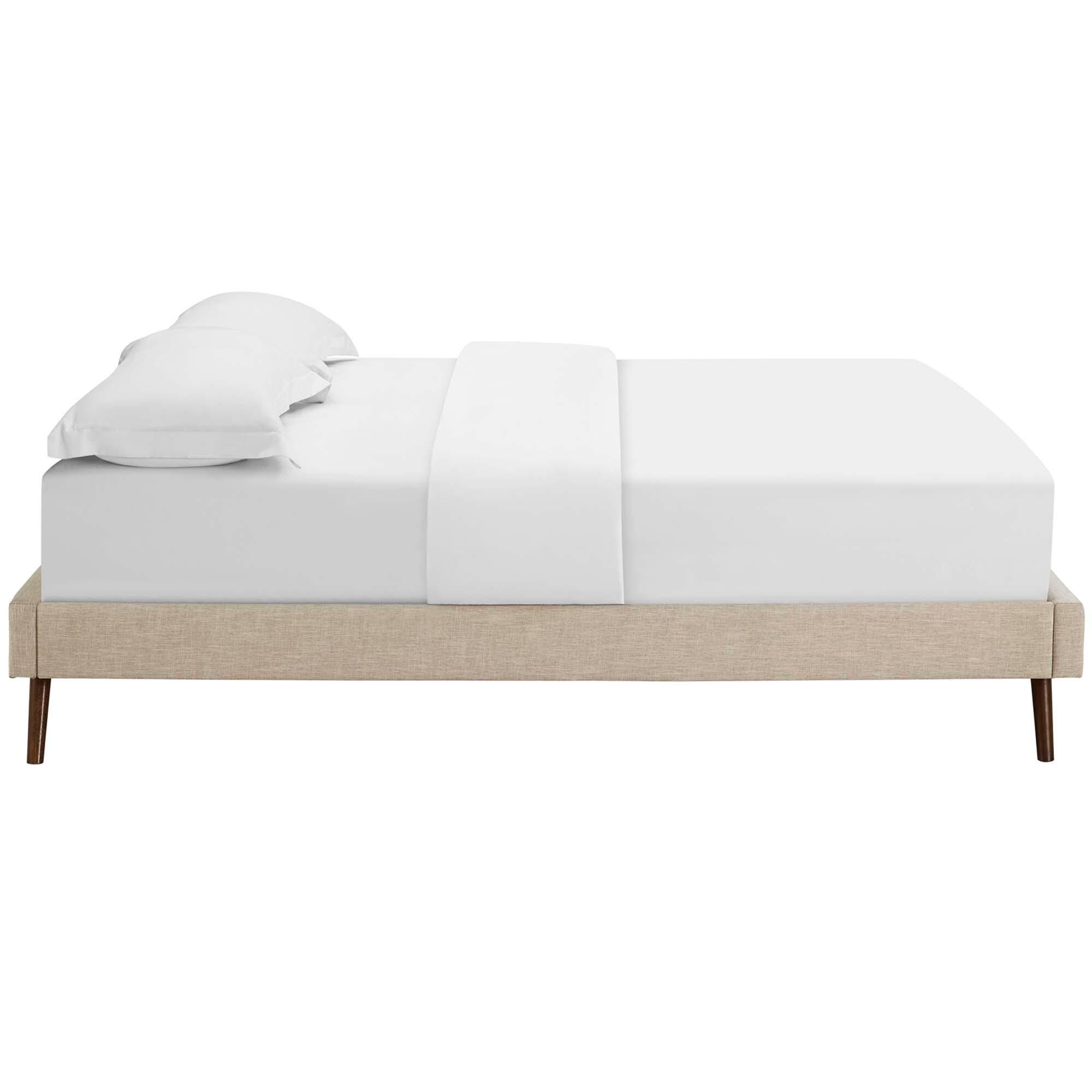 Modway Loryn Full Bed with Round Splayed Legs, Beige, large