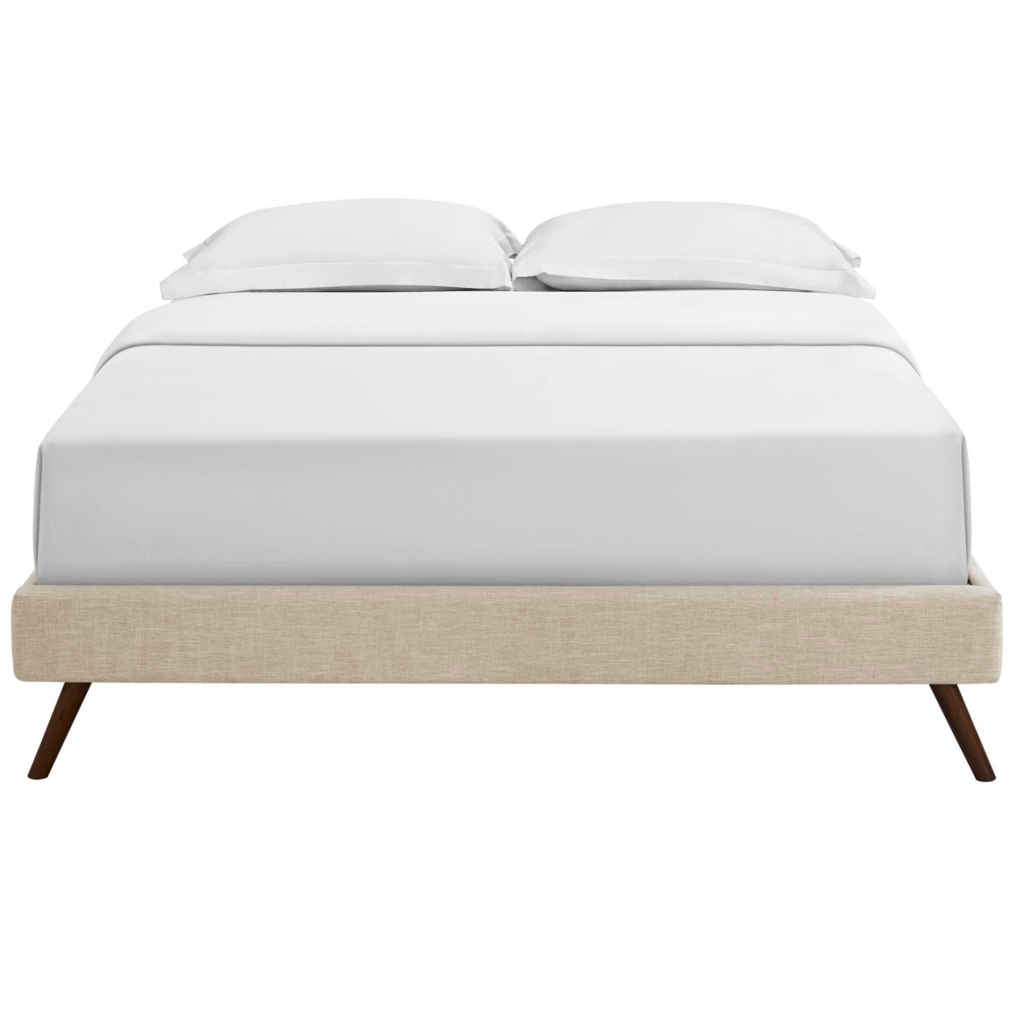 Modway Loryn Full Bed with Round Splayed Legs, Beige, large