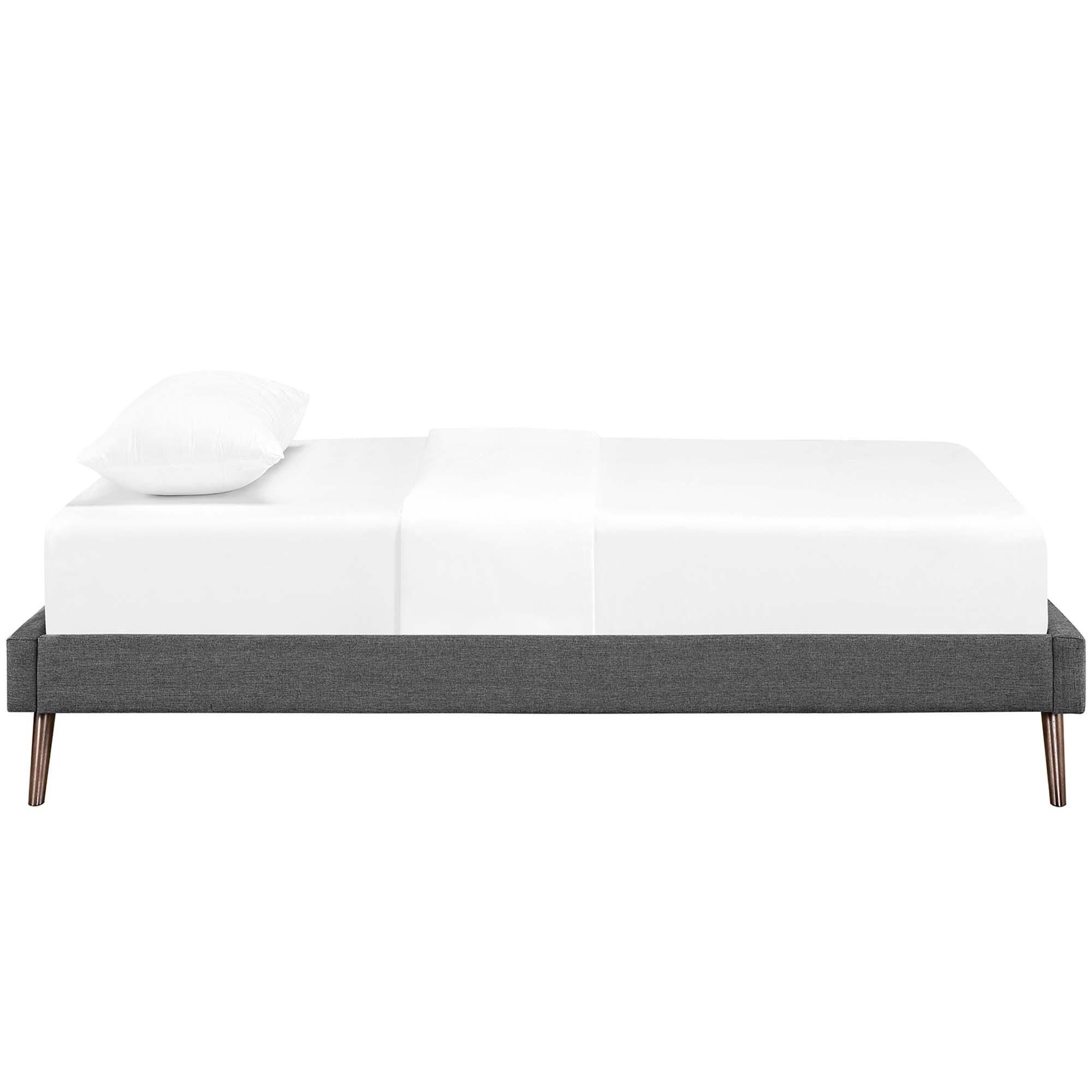 Modway Loryn Twin Bed with Round Splayed Legs, Gray, large