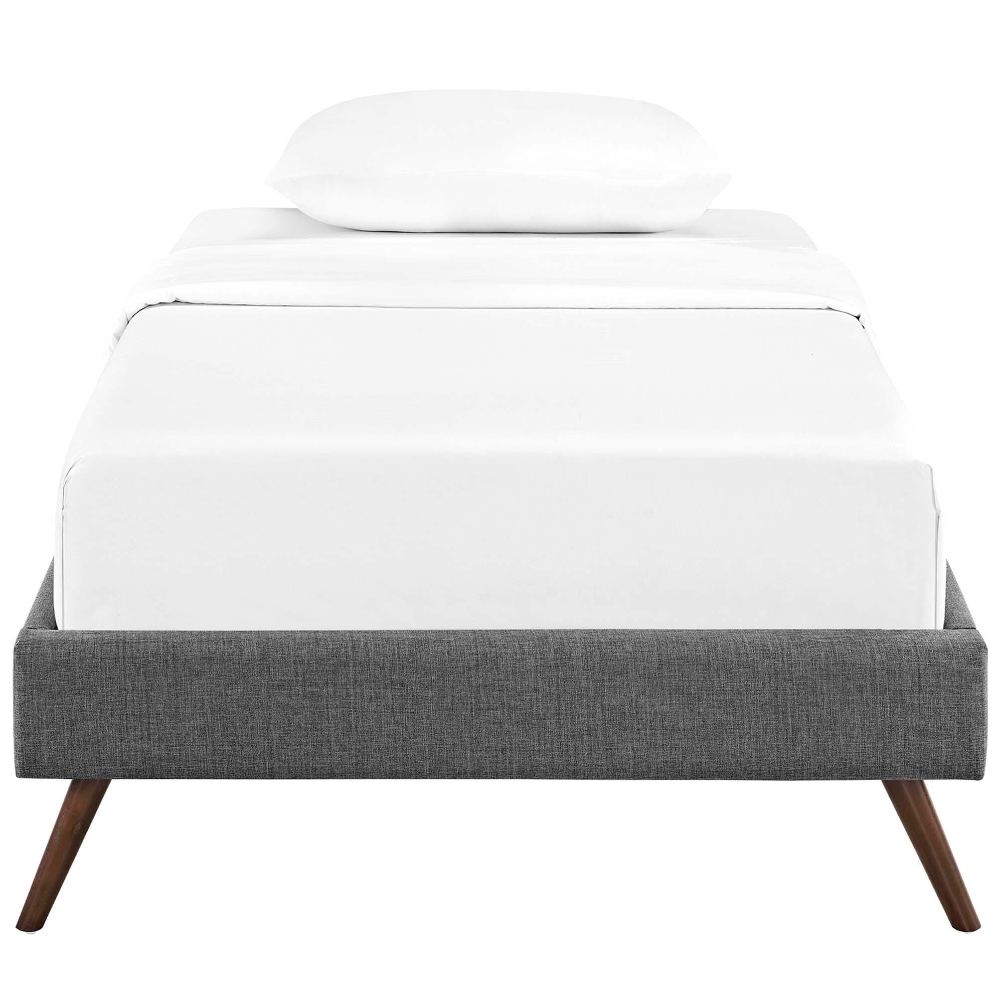 Modway Loryn Twin Bed with Round Splayed Legs, Gray, large