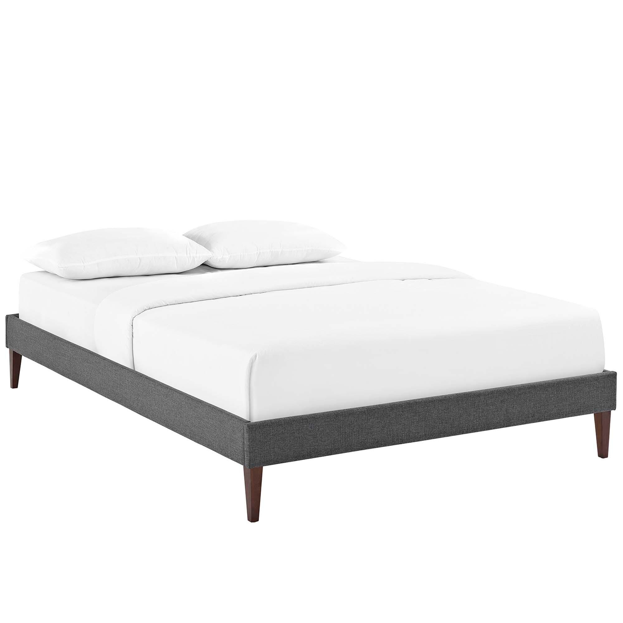 Modway Tessie Full Bed with Squared Tapered Legs, Gray, large