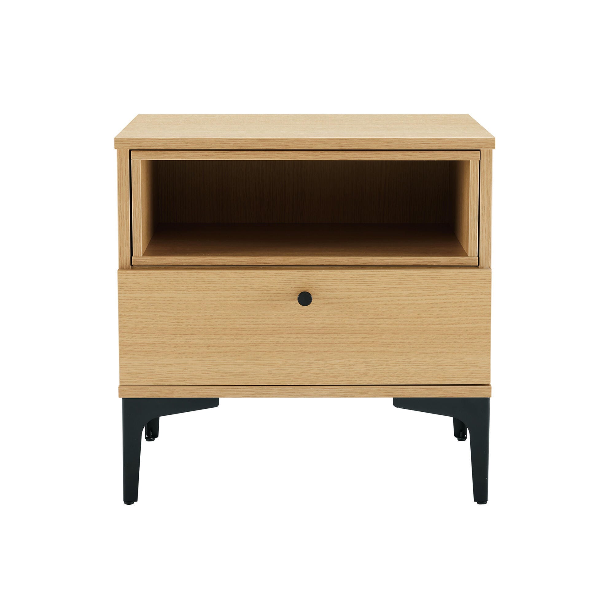 Manhattan Comfort Amara 20" 1 Drawer Nightstand, Natural Oak, large