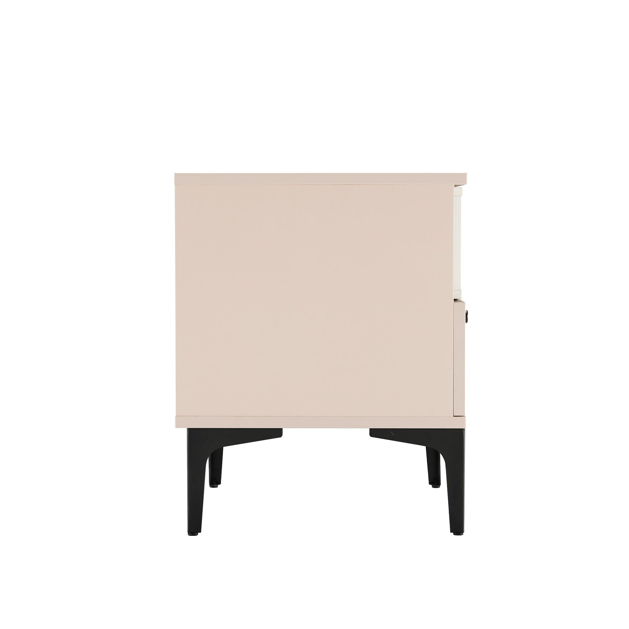 Manhattan Comfort Amara 20" 1 Drawer Nightstand, Pale Rose/White, large