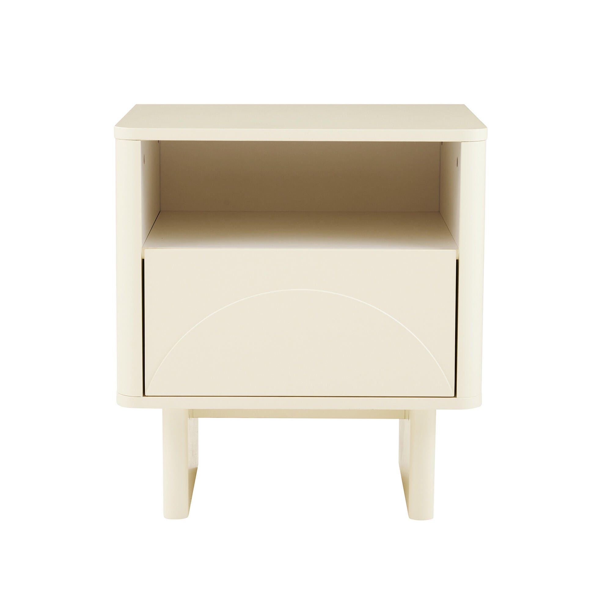Manhattan Comfort Ella 20" 1 Drawer Nightstand, Cream, large