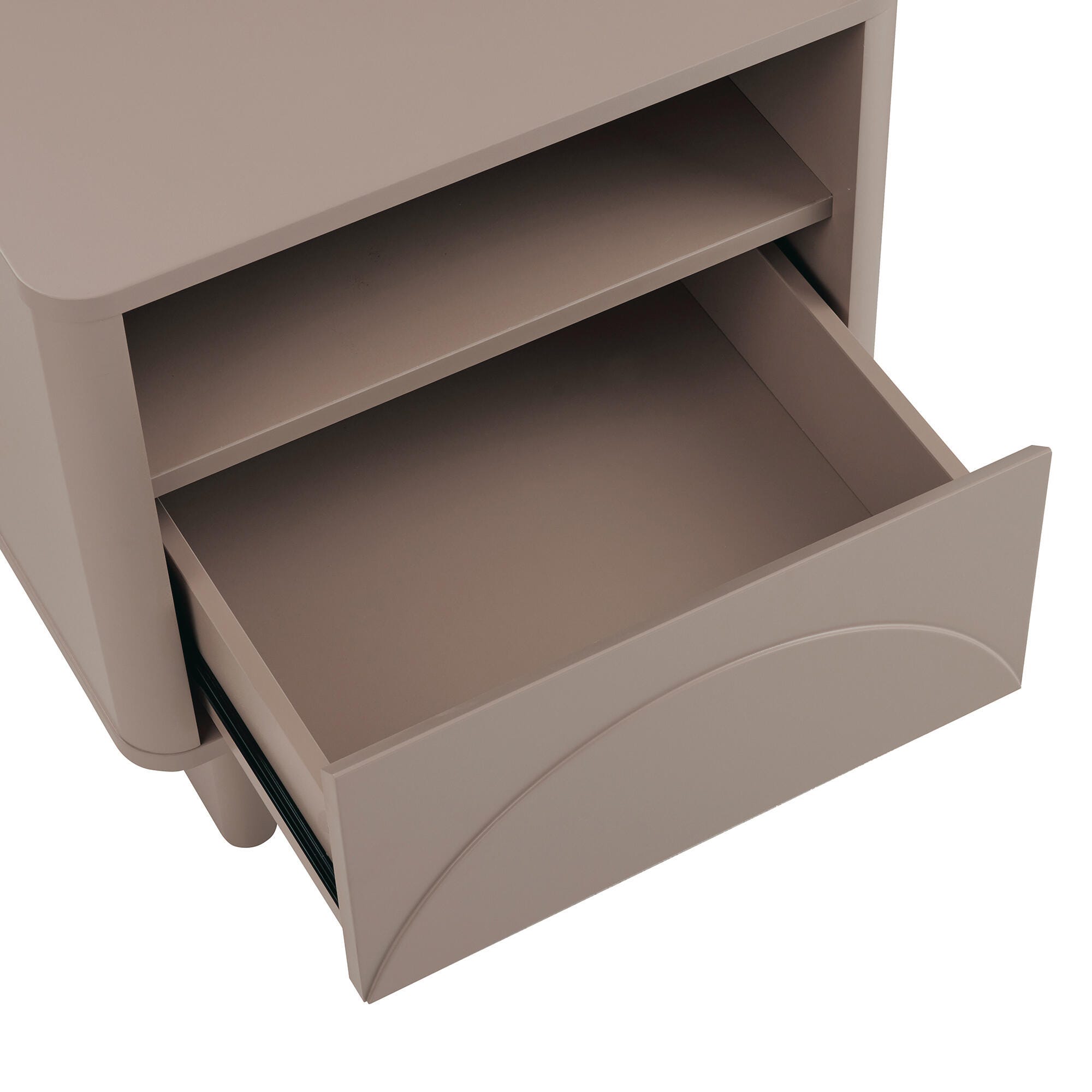 Manhattan Comfort Ella 20" 1 Drawer Nightstand, Mocha, large