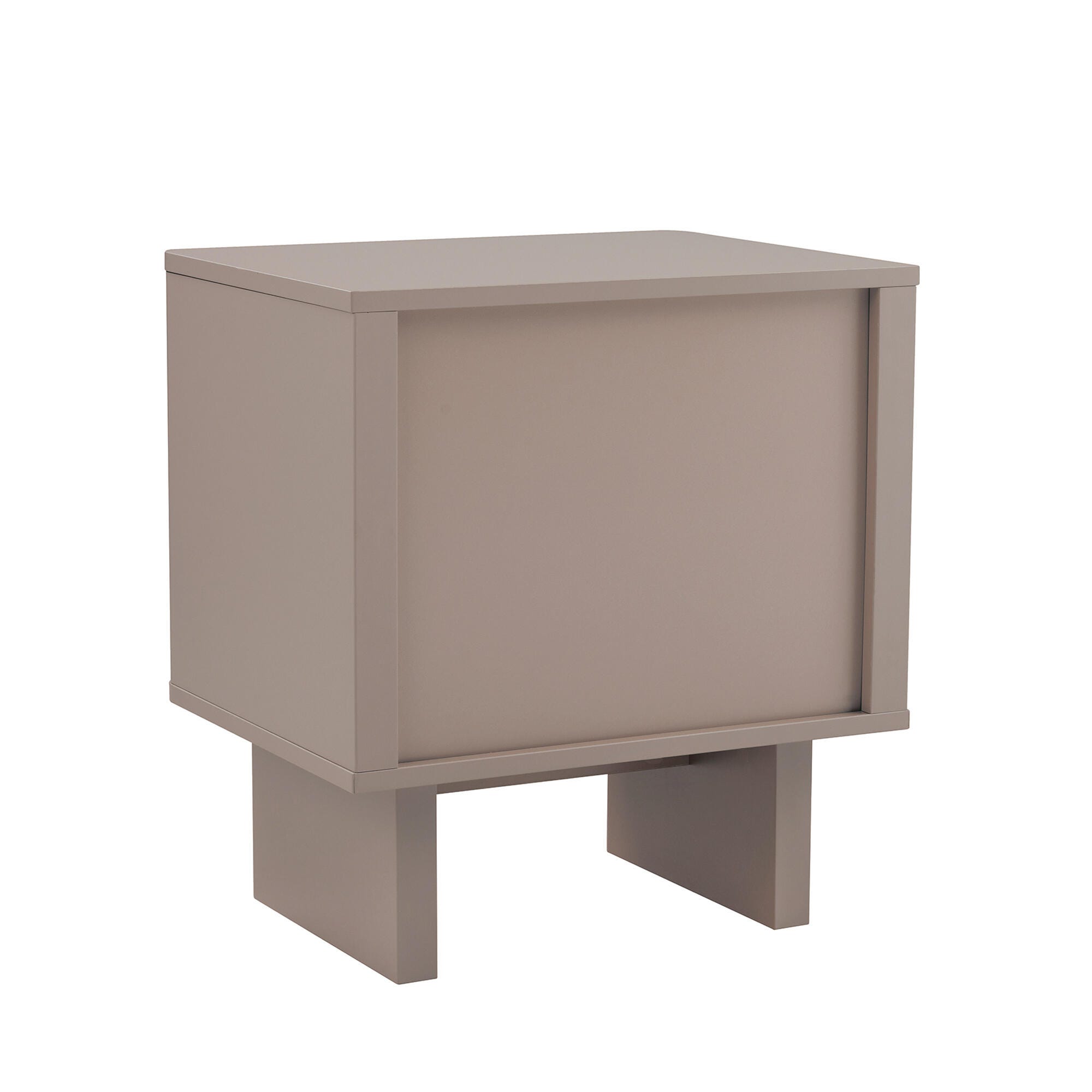 Manhattan Comfort Ella 20" 1 Drawer Nightstand, Mocha, large