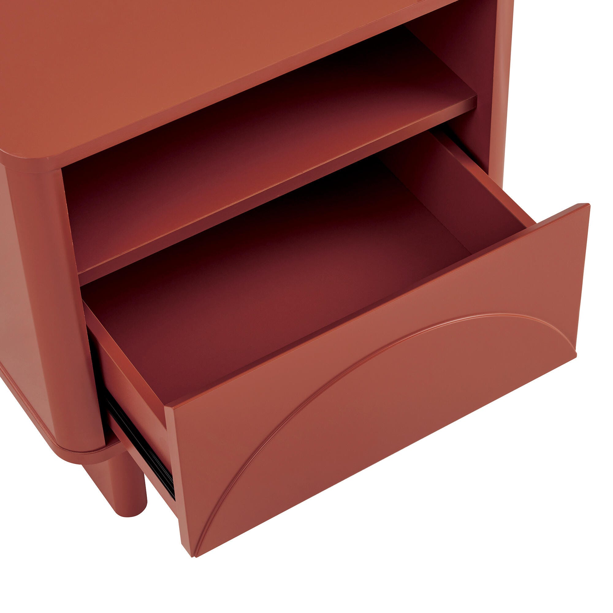 Manhattan Comfort Ella 20" 1 Drawer Nightstand, Terracotta, large