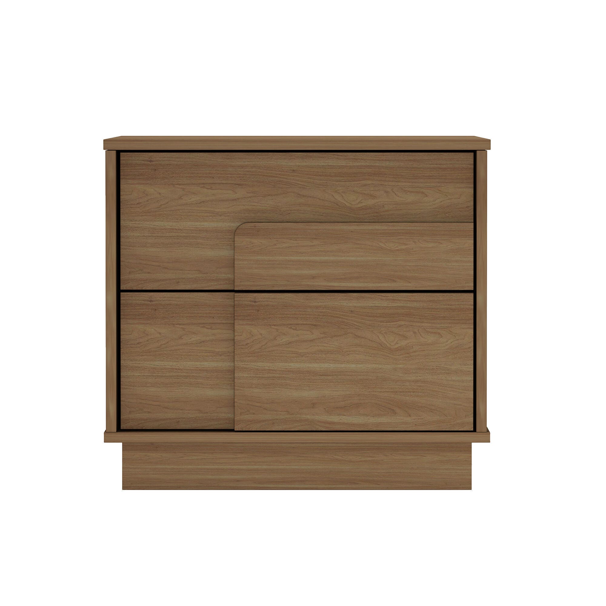 Manhattan Comfort Horizon 22" 2 Drawer Nightstand, Maple, large