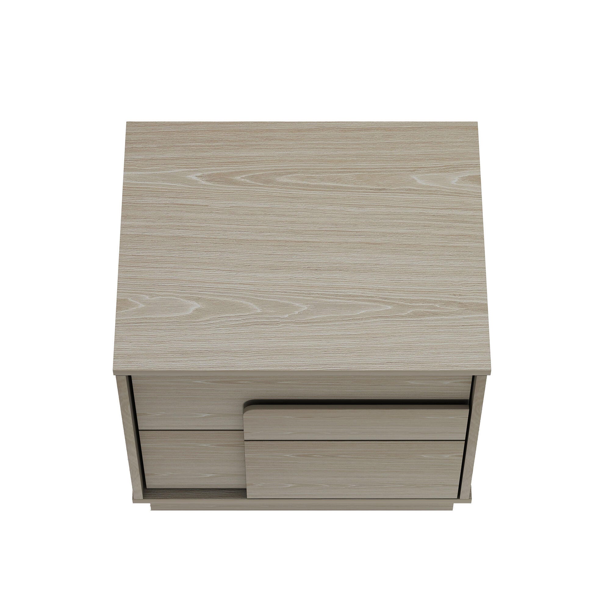 Manhattan Comfort Horizon 22" 2 Drawer Nightstand, White Washed Oak, large