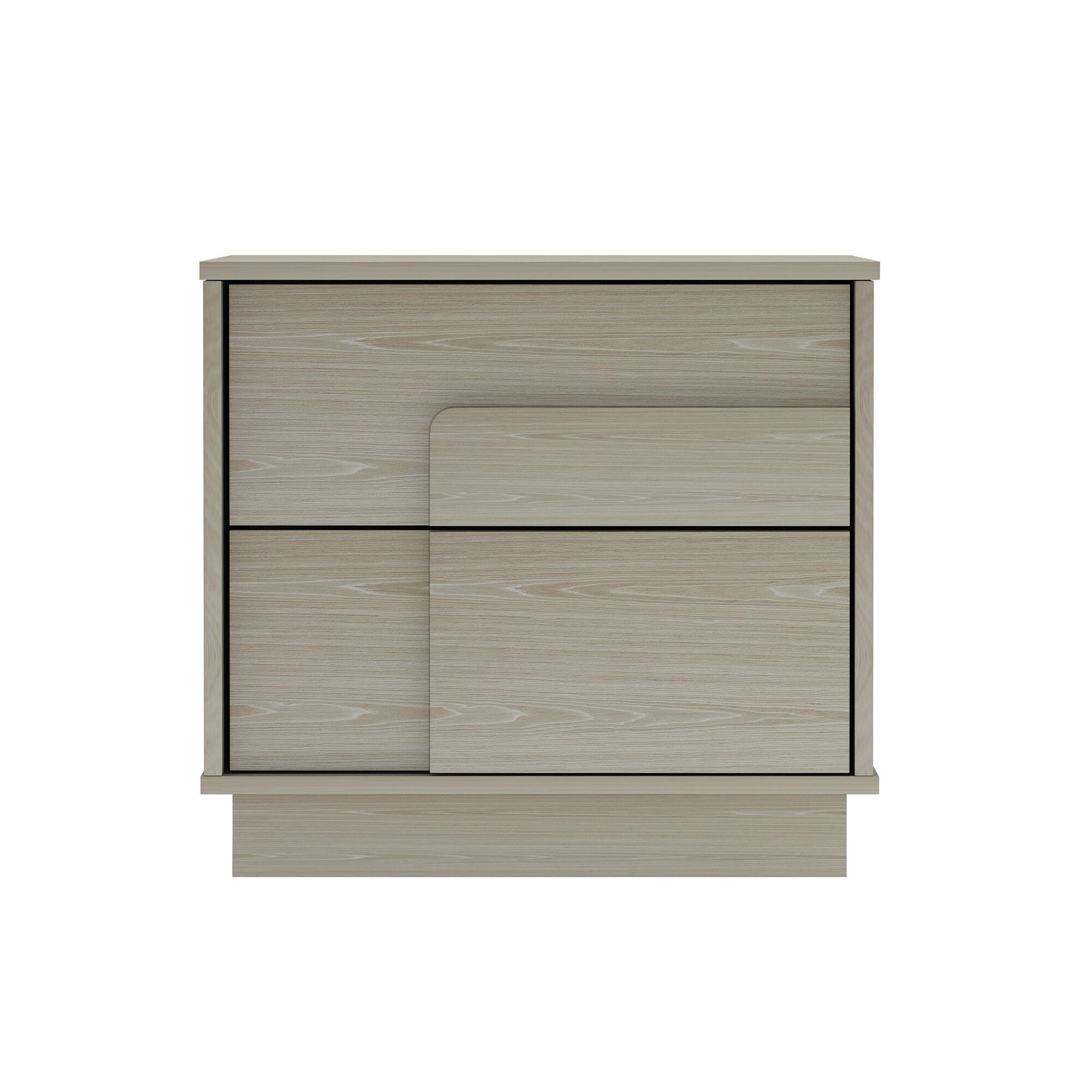 Manhattan Comfort Horizon 22" 2 Drawer Nightstand, White Washed Oak, large