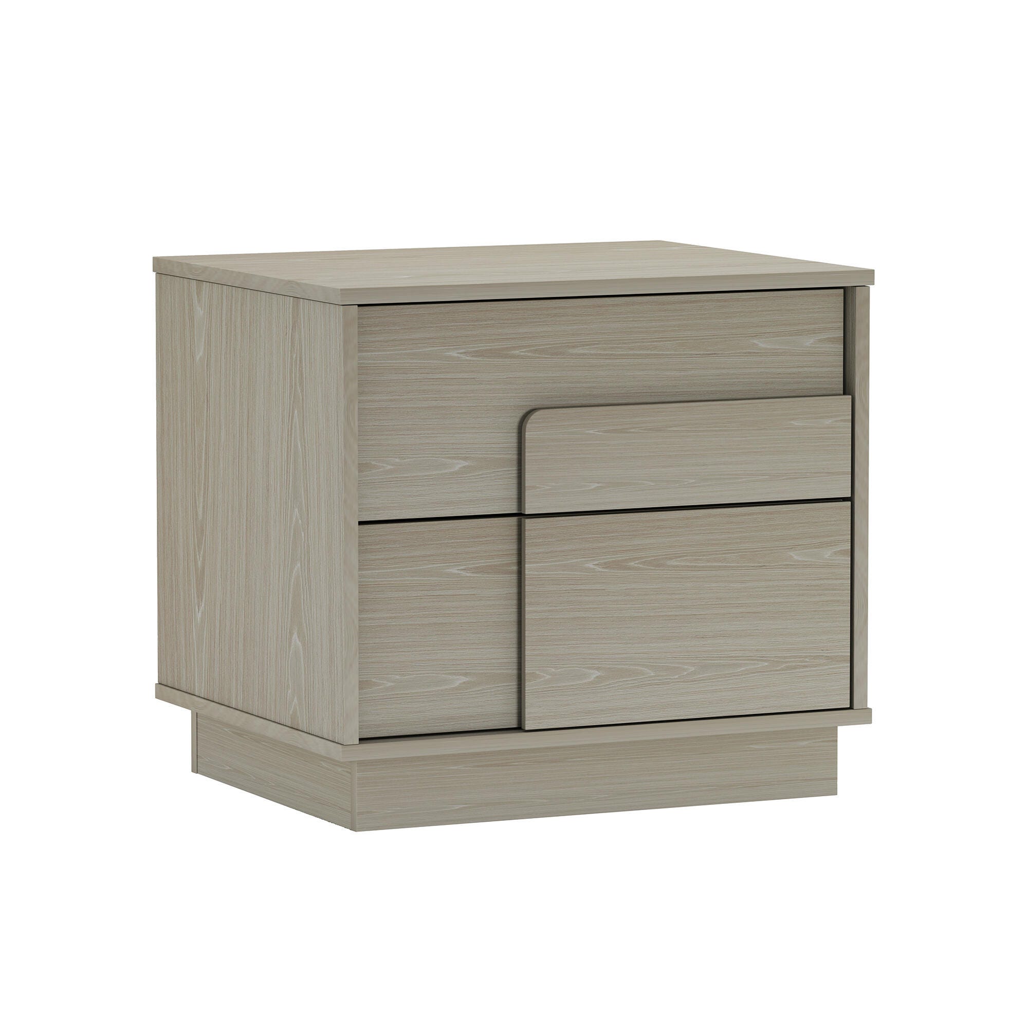 Manhattan Comfort Horizon 22" 2 Drawer Nightstand, White Washed Oak, large