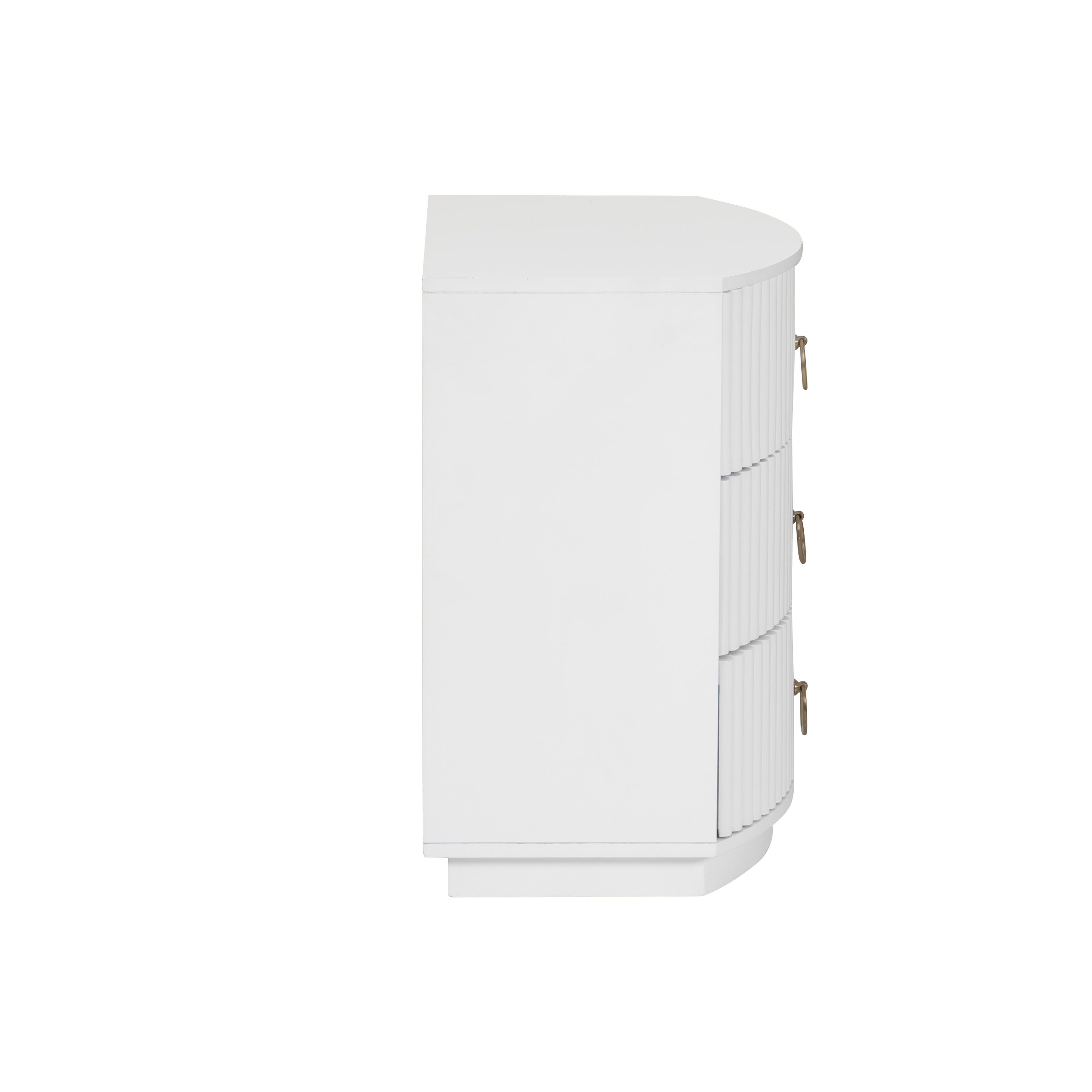 Linon Kara 24" 3 Drawer Nightstand, White, large