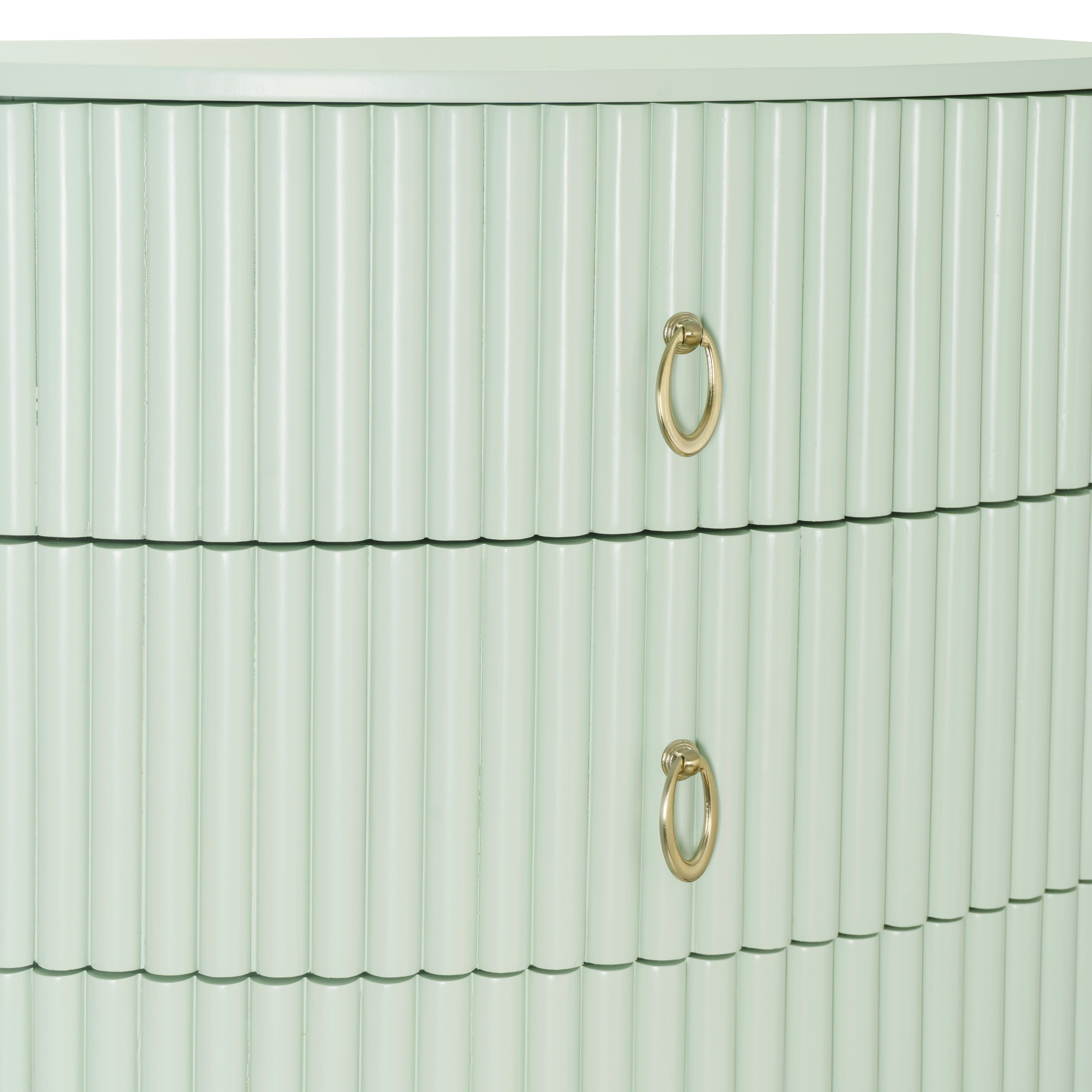 Linon Kara 24" 3 Drawer Nightstand, Sage Green, large