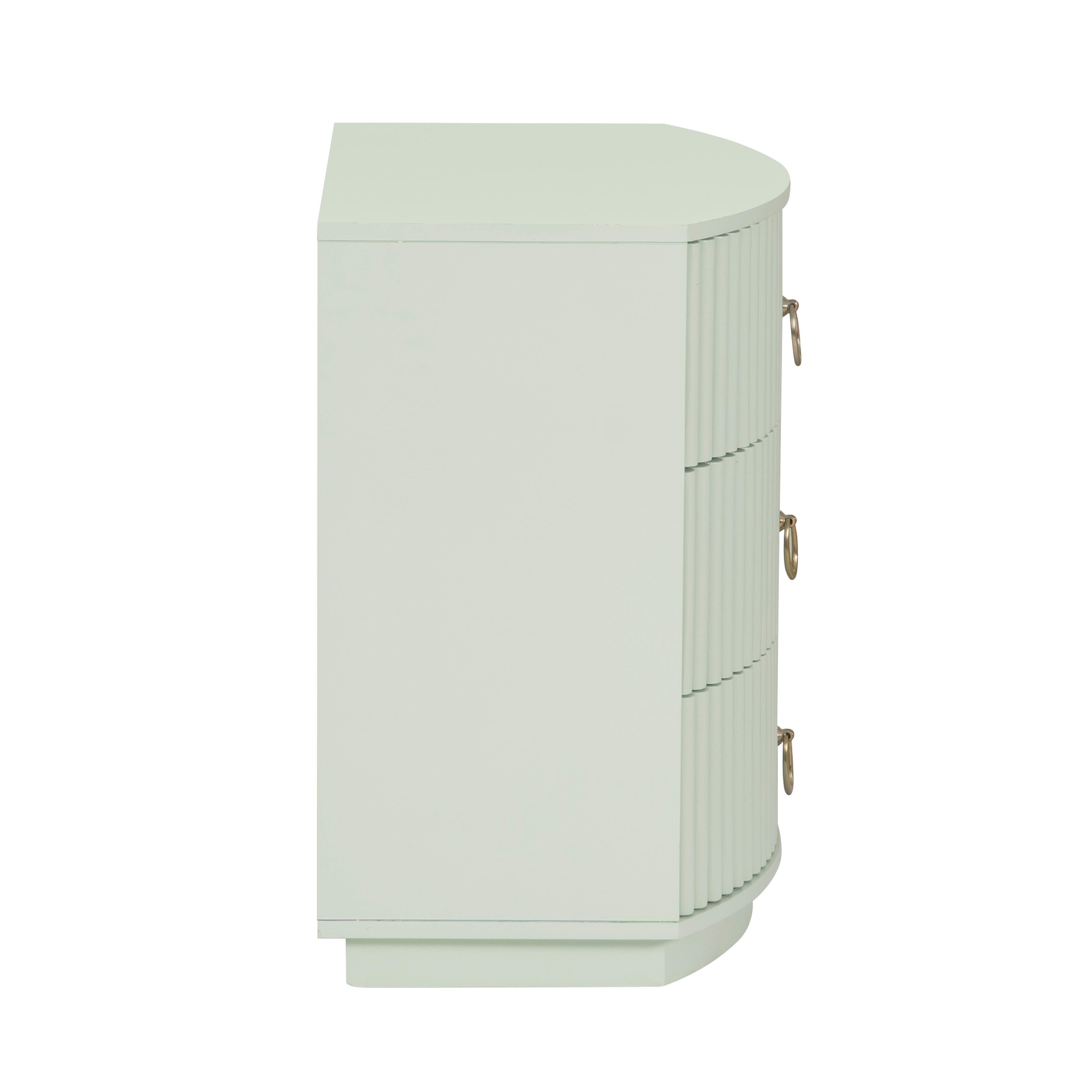 Linon Kara 24" 3 Drawer Nightstand, Sage Green, large