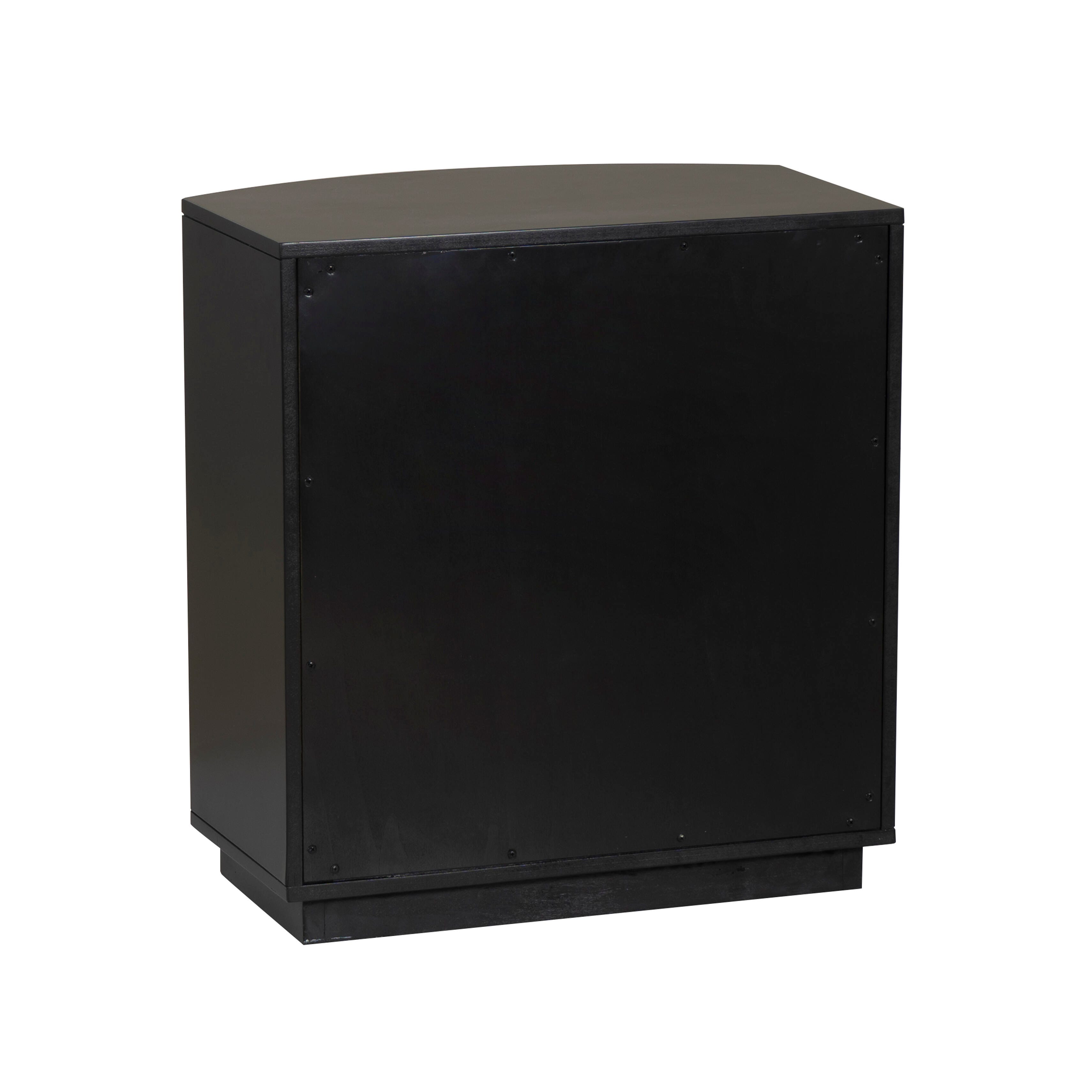 Linon Kara 24" 3 Drawer Nightstand, Black, large