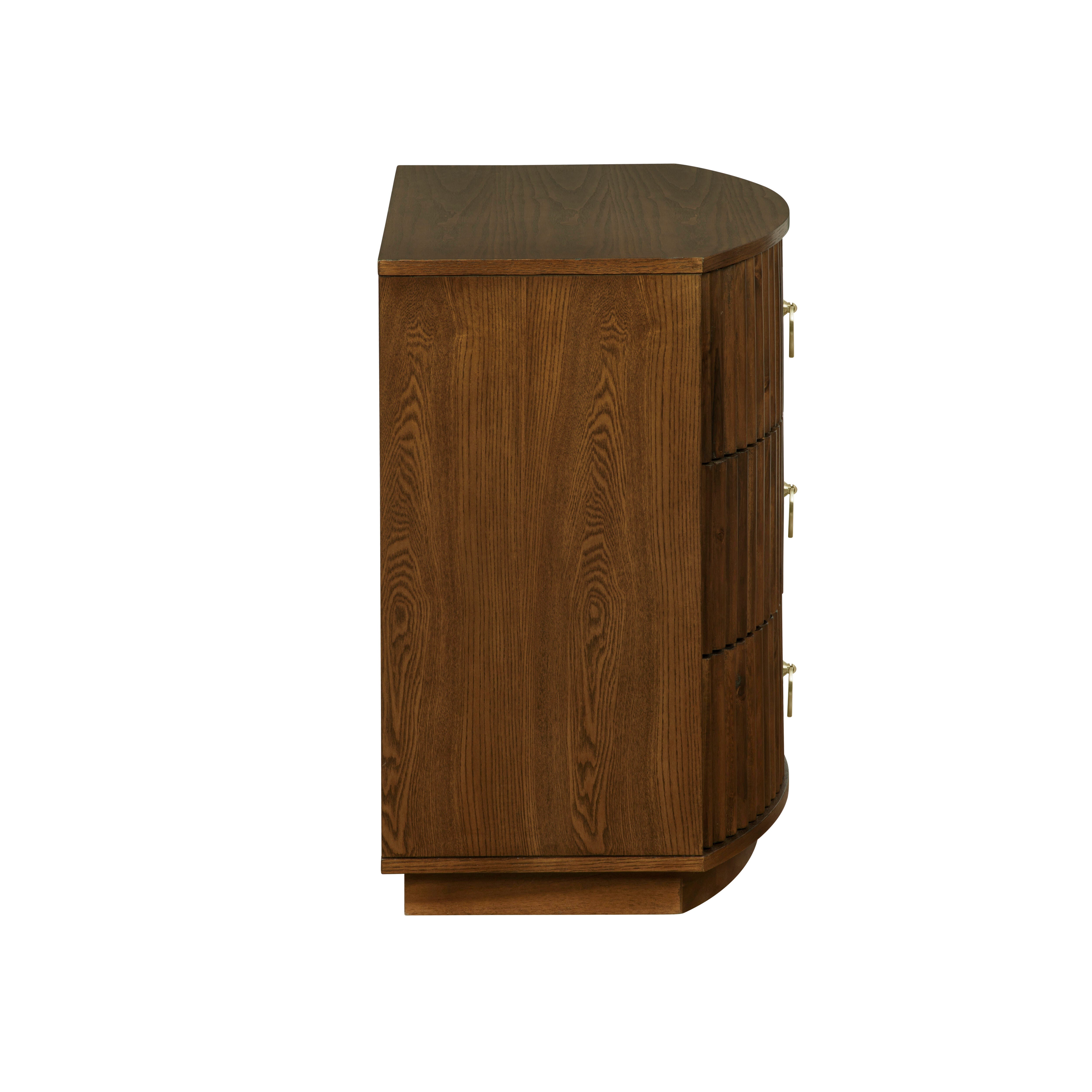 Linon Kara 24" 3 Drawer Nightstand, Walnut, large