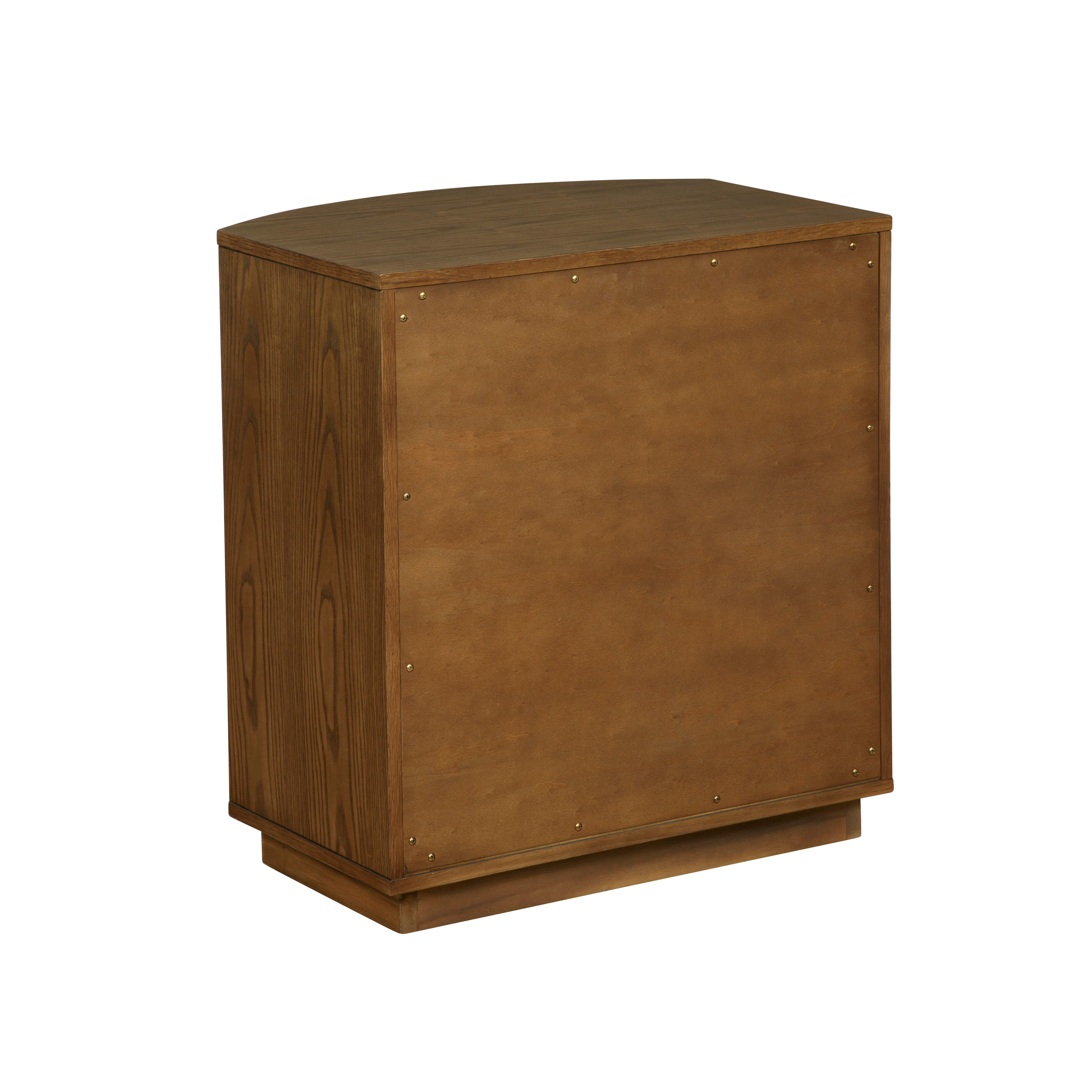 Linon Kara 24" 3 Drawer Nightstand, Walnut, large