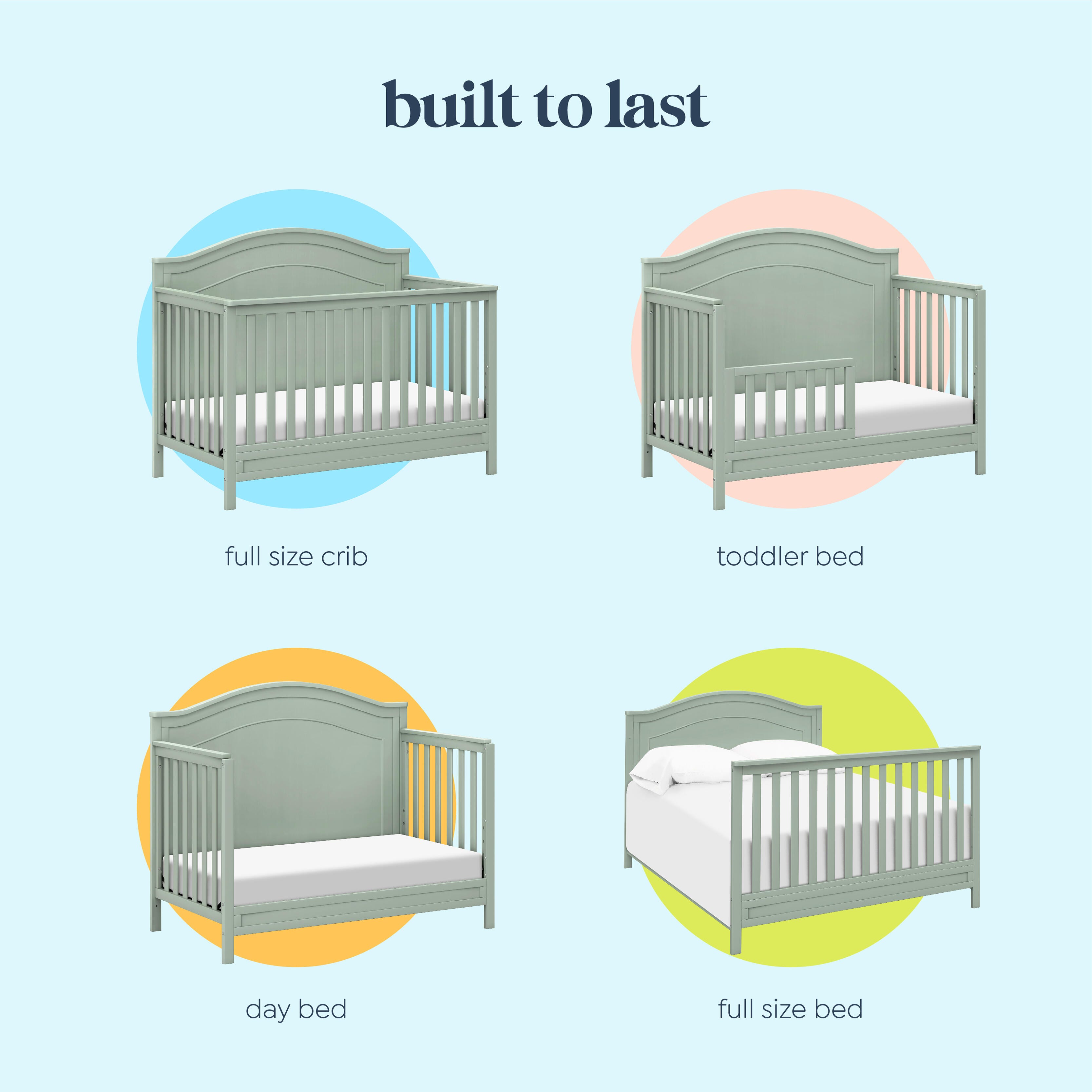 daVinci Charlie 4-in-1 Convertible Crib, Light Sage, large