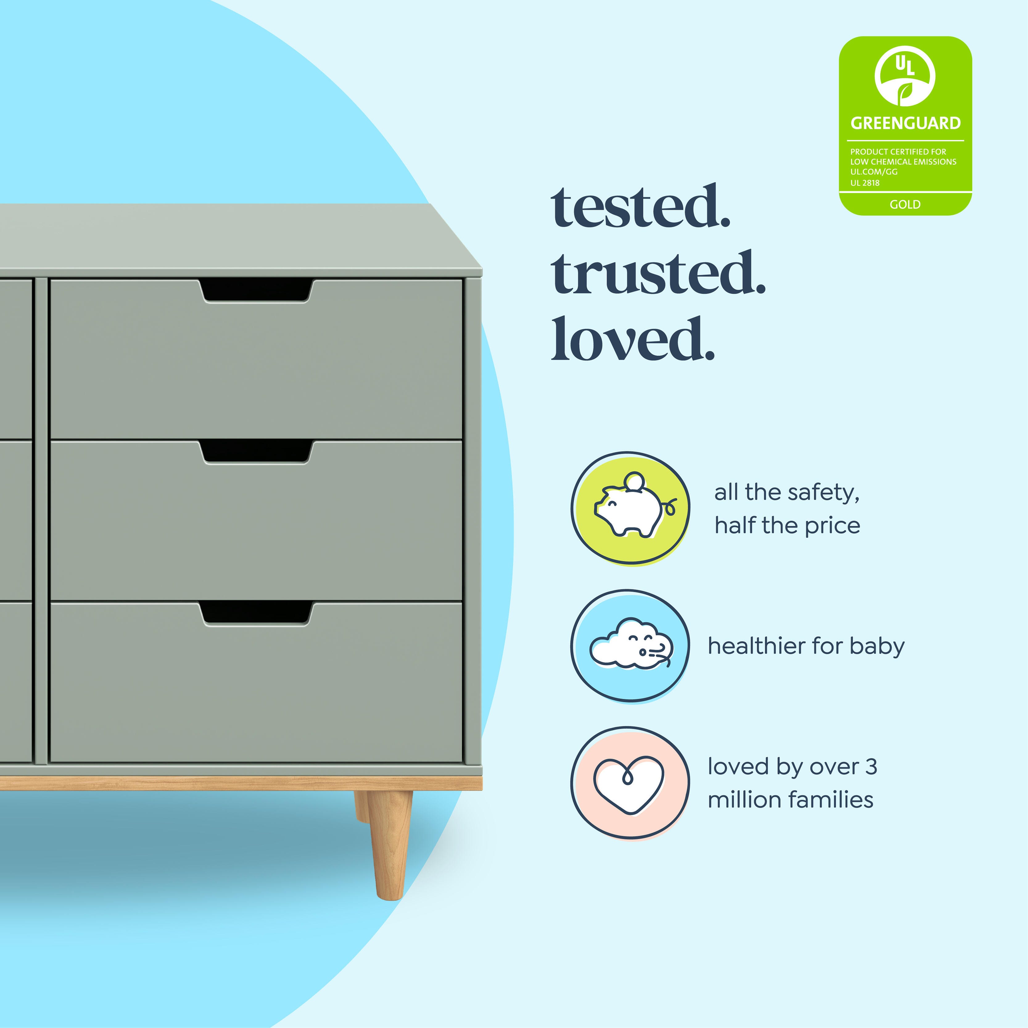 daVinci Marley 19" 6 Drawer Dresser, , large